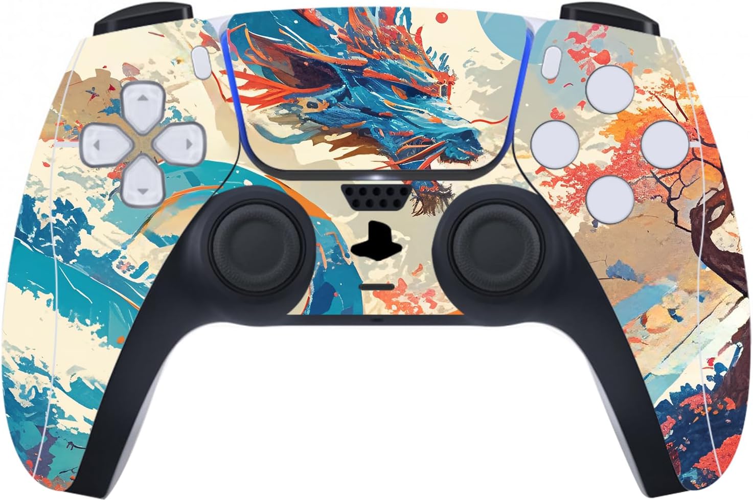 PlayVital Full Set Skin Decal for ps5 Console Disc Edition, Vinyl Sticker Decal Cover for ps5 Controller & Charging Station & Headset & Media Remote - Dragon's Elysium