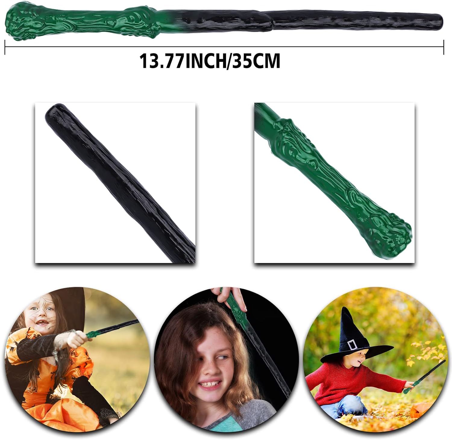 Wizard Costume Accessories Set Novelty Scarf Wizard Wand Glasses with Round Frame No Lenses Tattoos for Kids Birthday Party Cosplay Costume Accessories Halloween Party