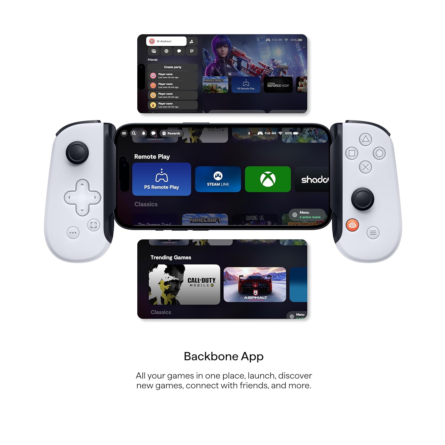 BACKBONE One Mobile Gaming Controller (PlayStation Edition), USB-C Phone Controller for Android & iPhone 15/16/17 Series, 2nd Gen, Play Xbox, Fortnite, Call of Duty, With 3-Months Apple Arcade Access
