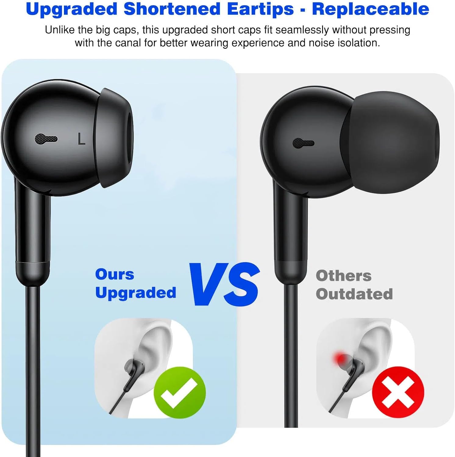 TOPAUX 3.5mm Wired Earbud in-Ear Headphone with Mic School Chromebook Computer PC Noise Canceling Jack Earphone Right Angle Gaming Headset for Moto G 5G Stylus Play Power Edge Galaxy A15 A14 Airplane
