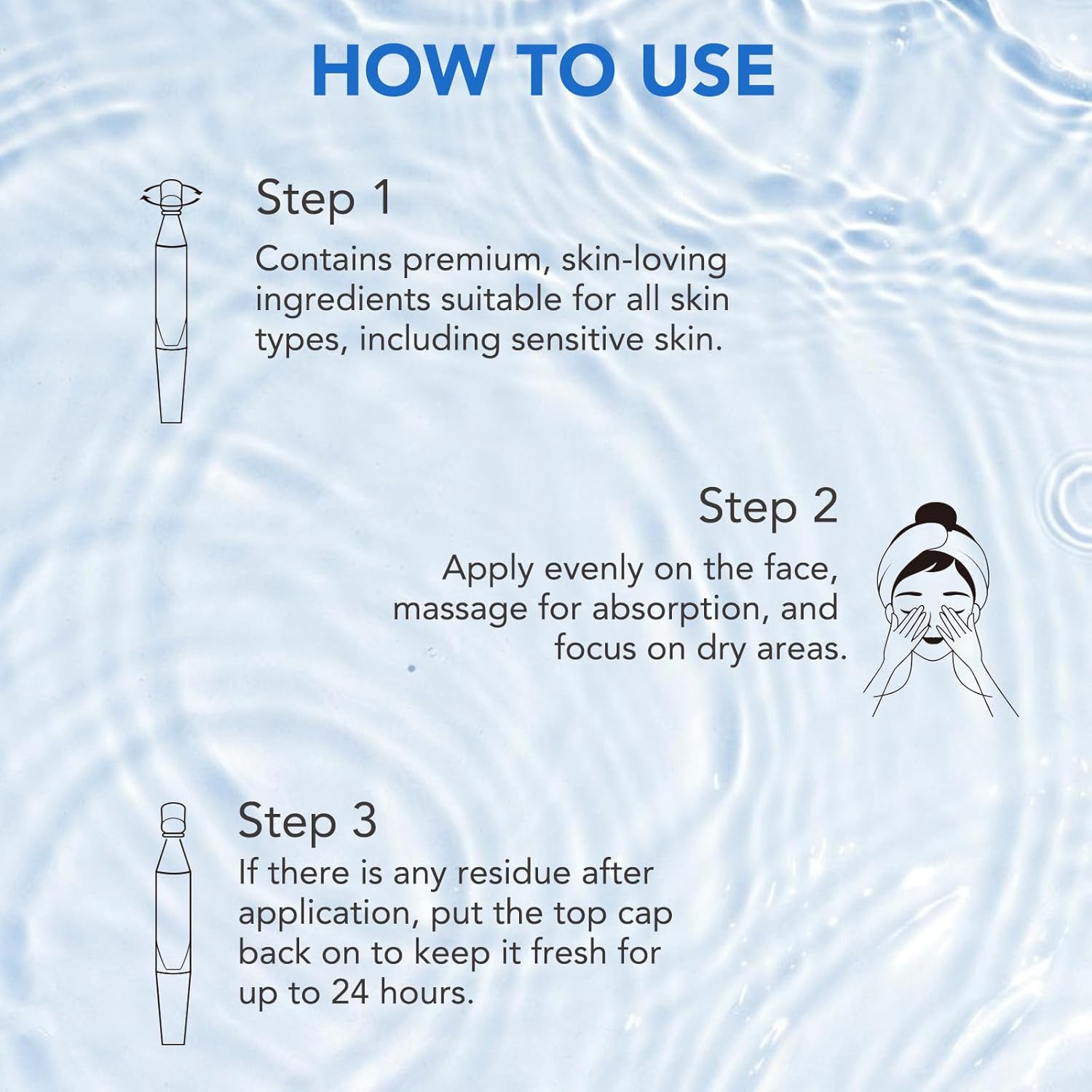 3% Hyaluronic Acid Serum for Face Ultra-Hydrating Vials Skin Care Tightes Skin, Non-greasy Formula, Absorbs Quickly, 30PCS 36ml