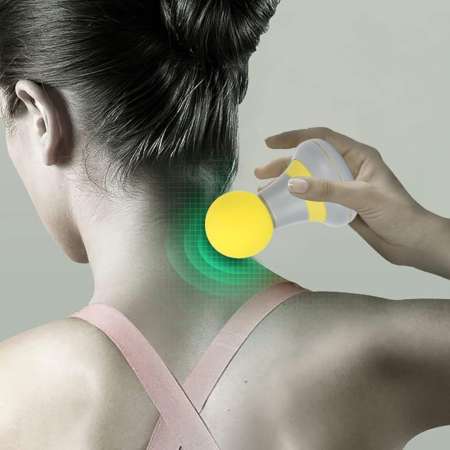 Mini Massage Gun, Portable Mini Massager USB Charging Electric Handheld Personal Massager with 6 Speed Vibration, Deep Tissue Muscle Massager Fascia Gun for Relaxation Muscles Relief Pain (Yellow)