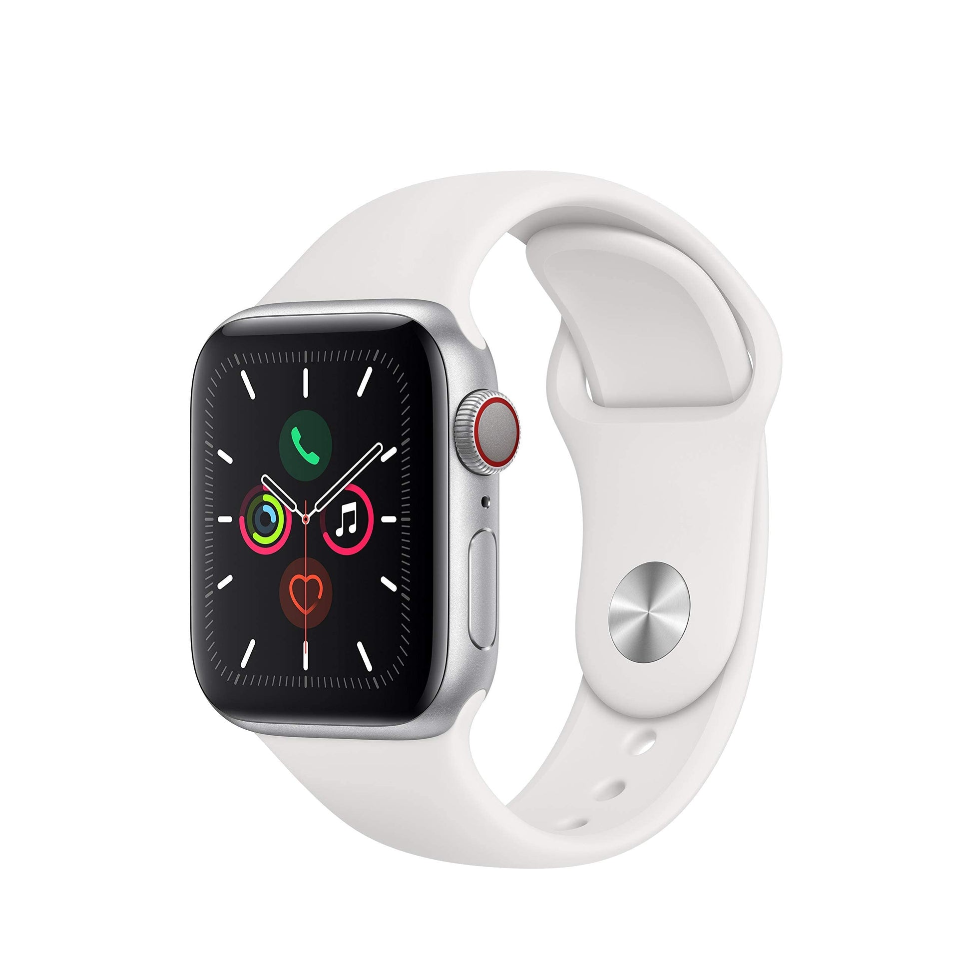 Apple Watch Series 5 (GPS + Cellular, 44MM) - Space Gray Aluminum Case with Black Sport Band (Renewed)