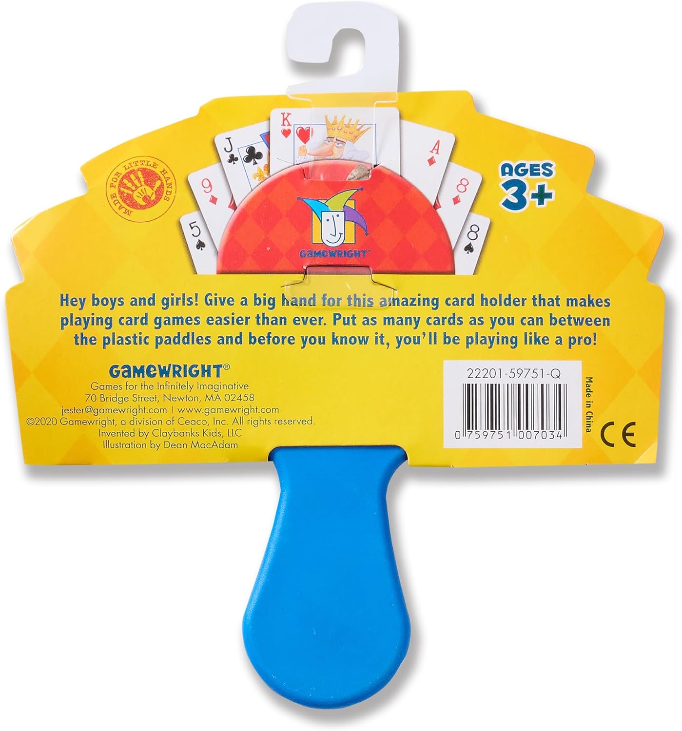 Gamewright - The Original Little Hands Playing Card Holder - Card Game Accessory for Kids - Ages 3 and Up - Perfect for Family Game Night! , 5"