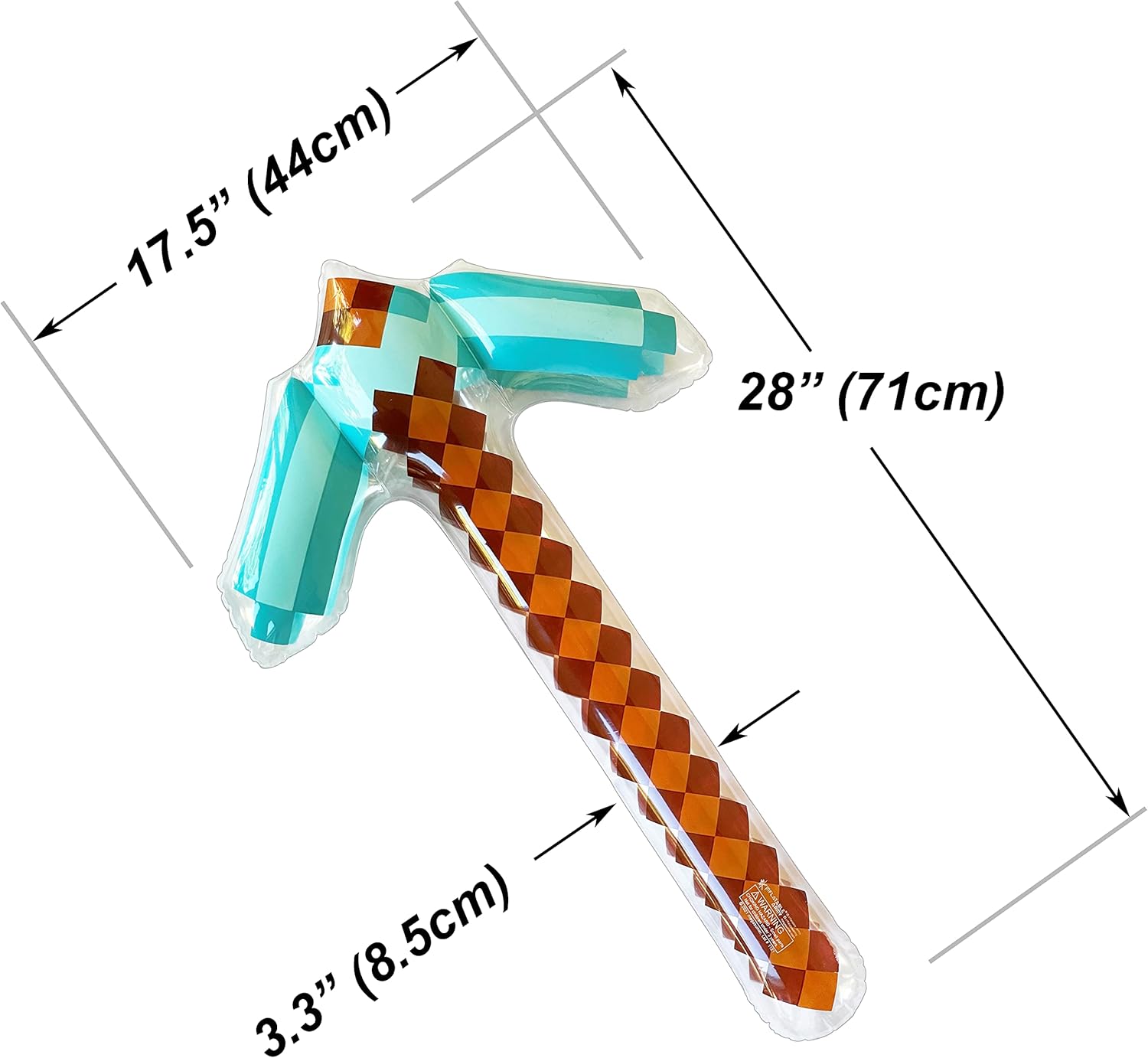 Inflatable Diamond Pickaxe - Mine Pixel Craft - Blow Up Birthday Party Favors - Gift Bags - Pool Parties & Backyard Fun - for Boys & Girls - 6 Pack