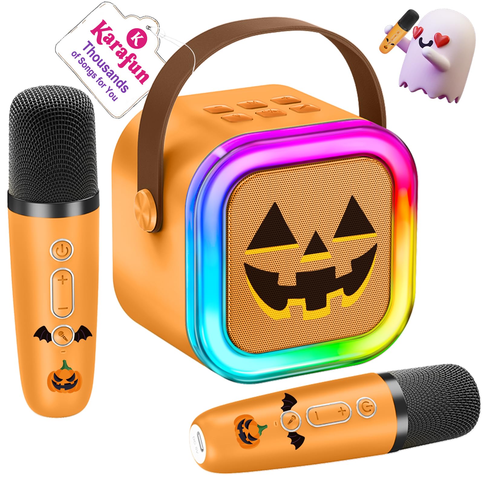 Karaoke Machine for Kids, 2025 TOP Toys Christmas Birthday Gifts Ideas for Girls Ages 4, 5, 6, 7, 8, 9, 10, 12+ Years Old, Portable Mini MP3 Player with 2 Wireless Mics for Party