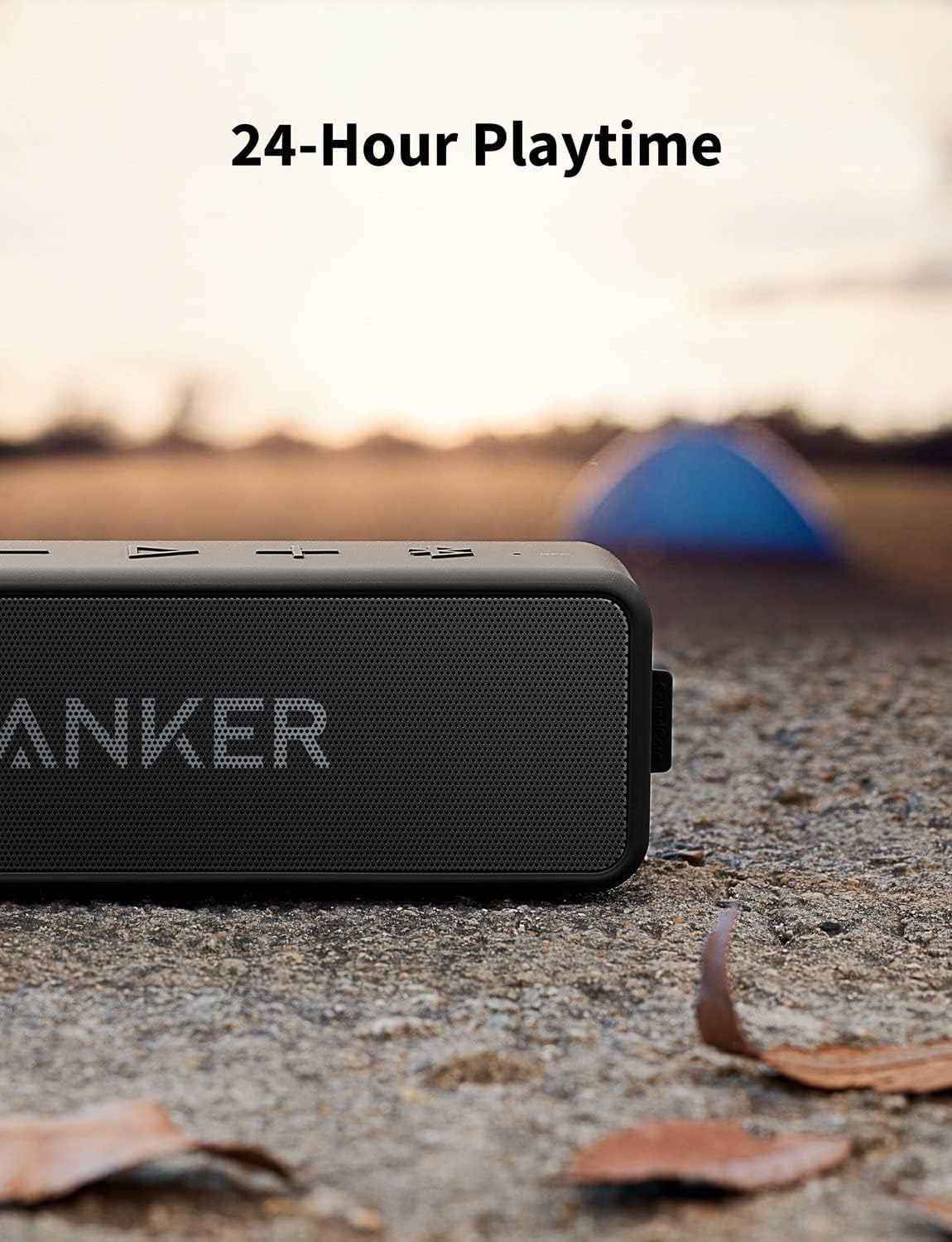 Anker Soundcore 2 Portable Bluetooth Speaker with 12W Stereo Sound, Bluetooth 5, Bassup, IPX7 Waterproof, 24-Hour Playtime, Wireless Stereo Pairing, Speaker for Home, Outdoors, Travel(Renewed)