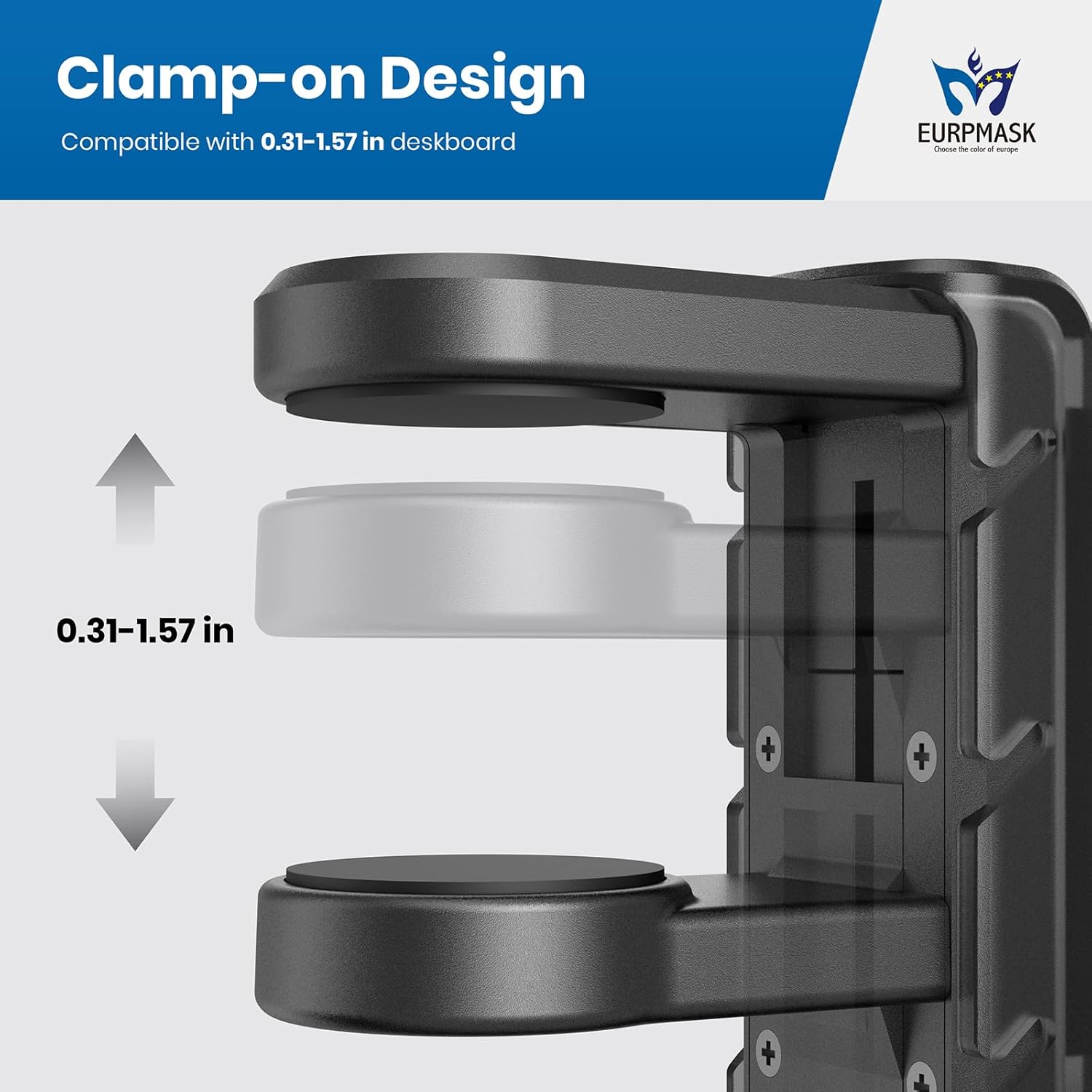 [Gift Set] 3-in-1 PC Gaming Headset&Controller Holder - EURPMASK Headphone Stand w/Adjustable Clamp&2 Controller Holder&Rotating Arm&Cable Organizer, PC Gaming Accessory Controller Headset Stand