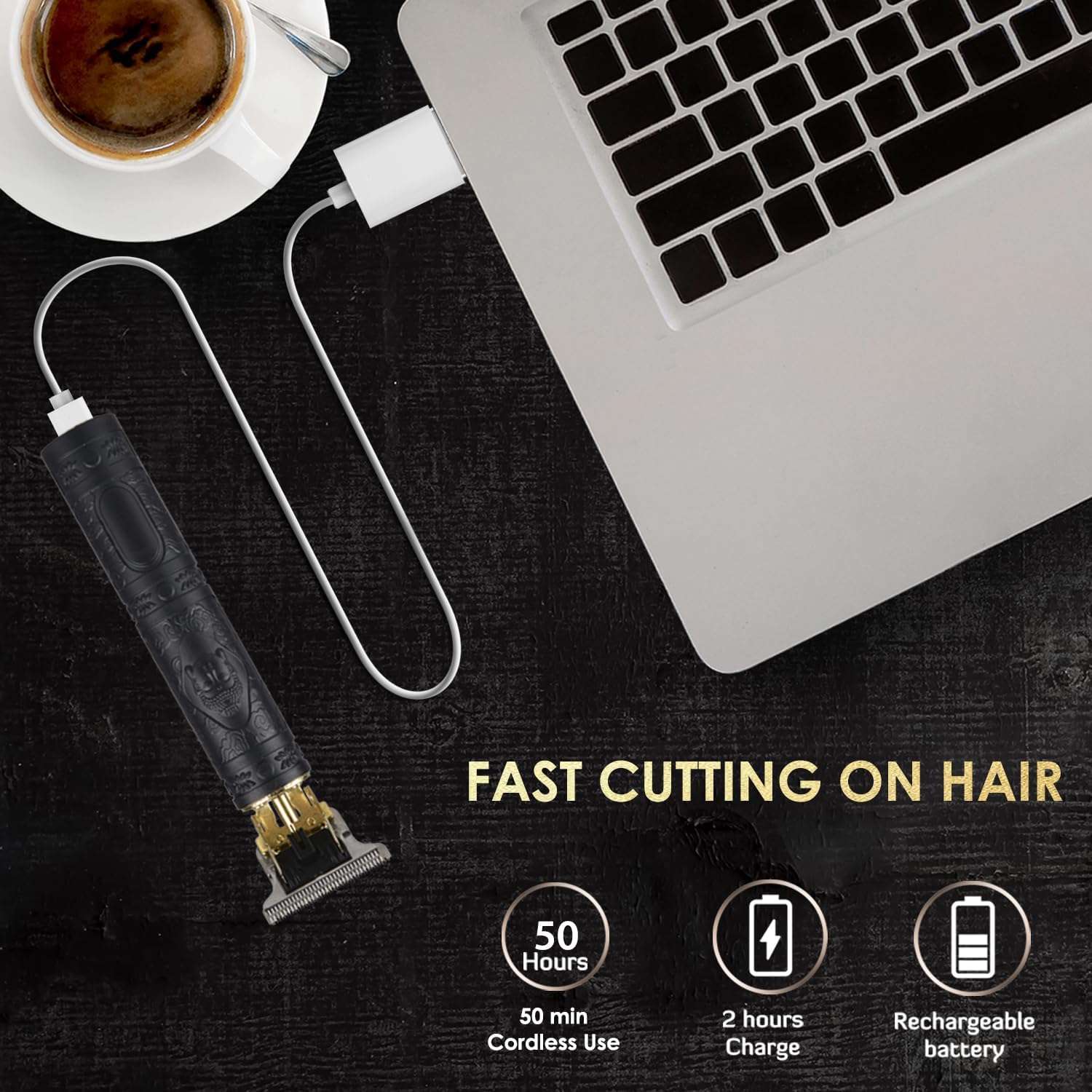 Hair Clippers for Men, Professional Hair Trimmer Cordless Zero Gapped T-Blade Trimmer Rechargeable Beard Trimmer, Mens Gifts Hair Grooming Set for Hair Cutting