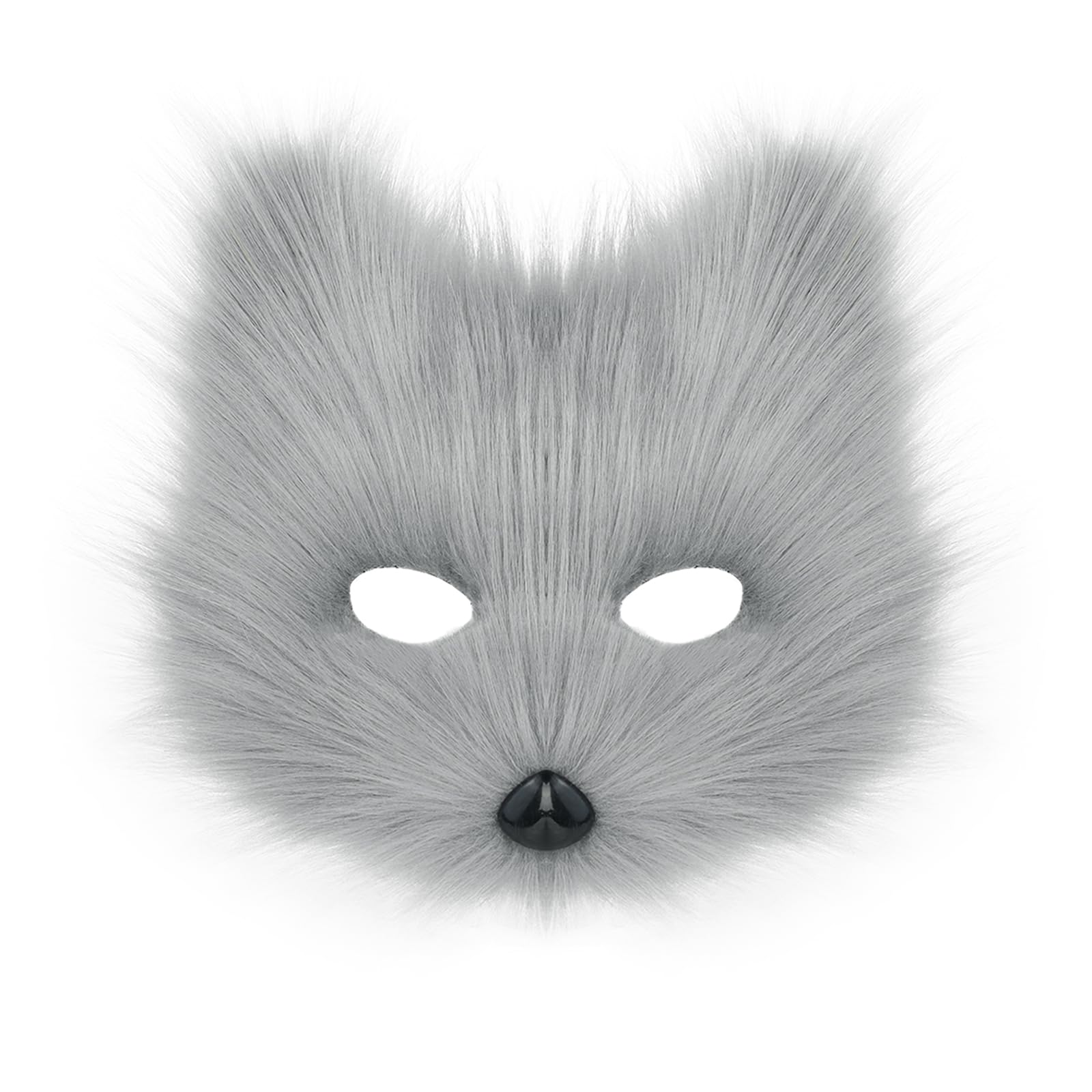 Animal Fox Wolf Mask Halloween Party Cosplay Costumes Props Plush Cat Half Face Masks Carnival Christmas Masquerade
