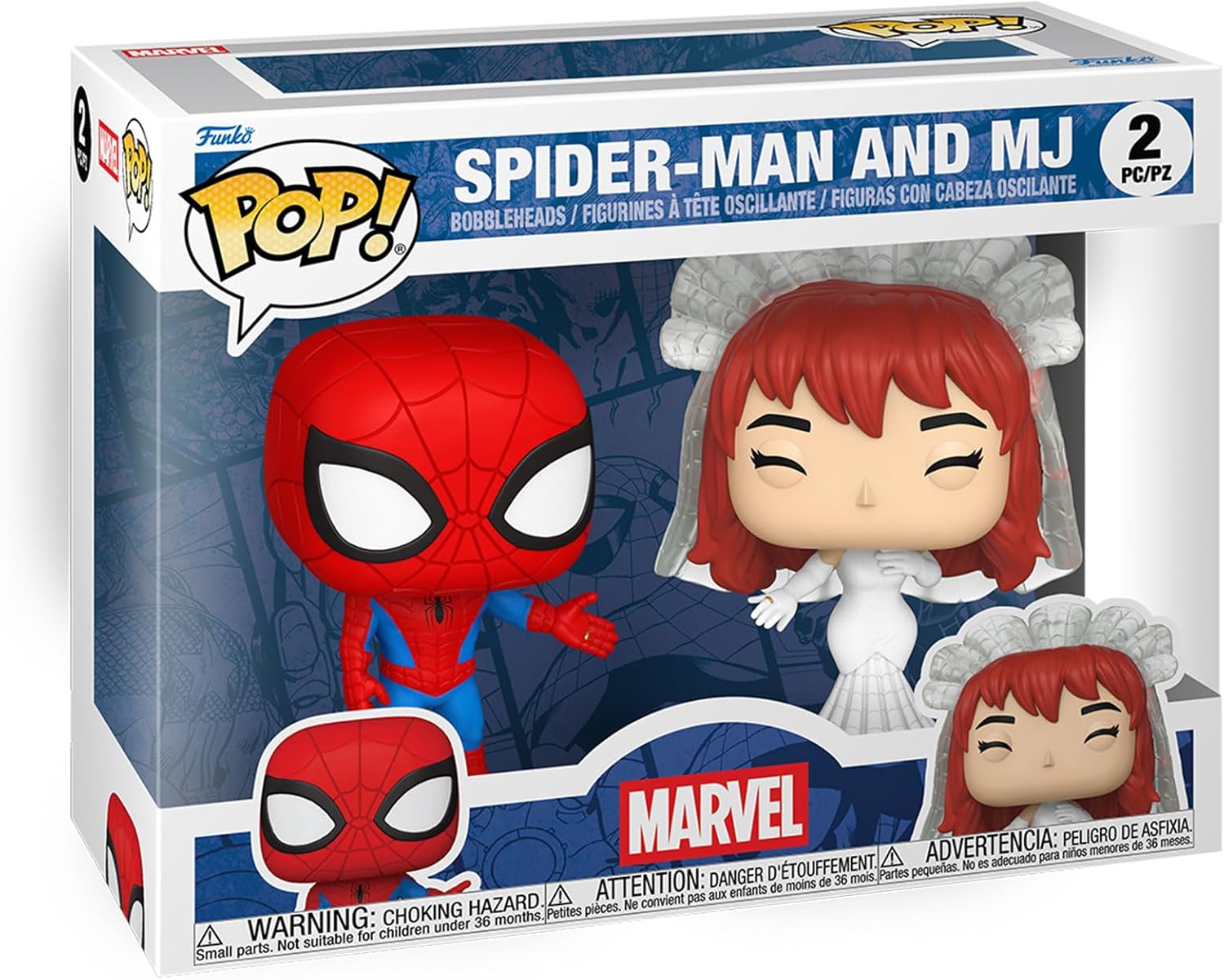 Funko Pop! Marvel: Superhero Couples - Spider Man and MJ - Collectable Vinyl Figure - Gift Idea - Official Merchandise - Toys for Kids & Adults - Marvel Fans