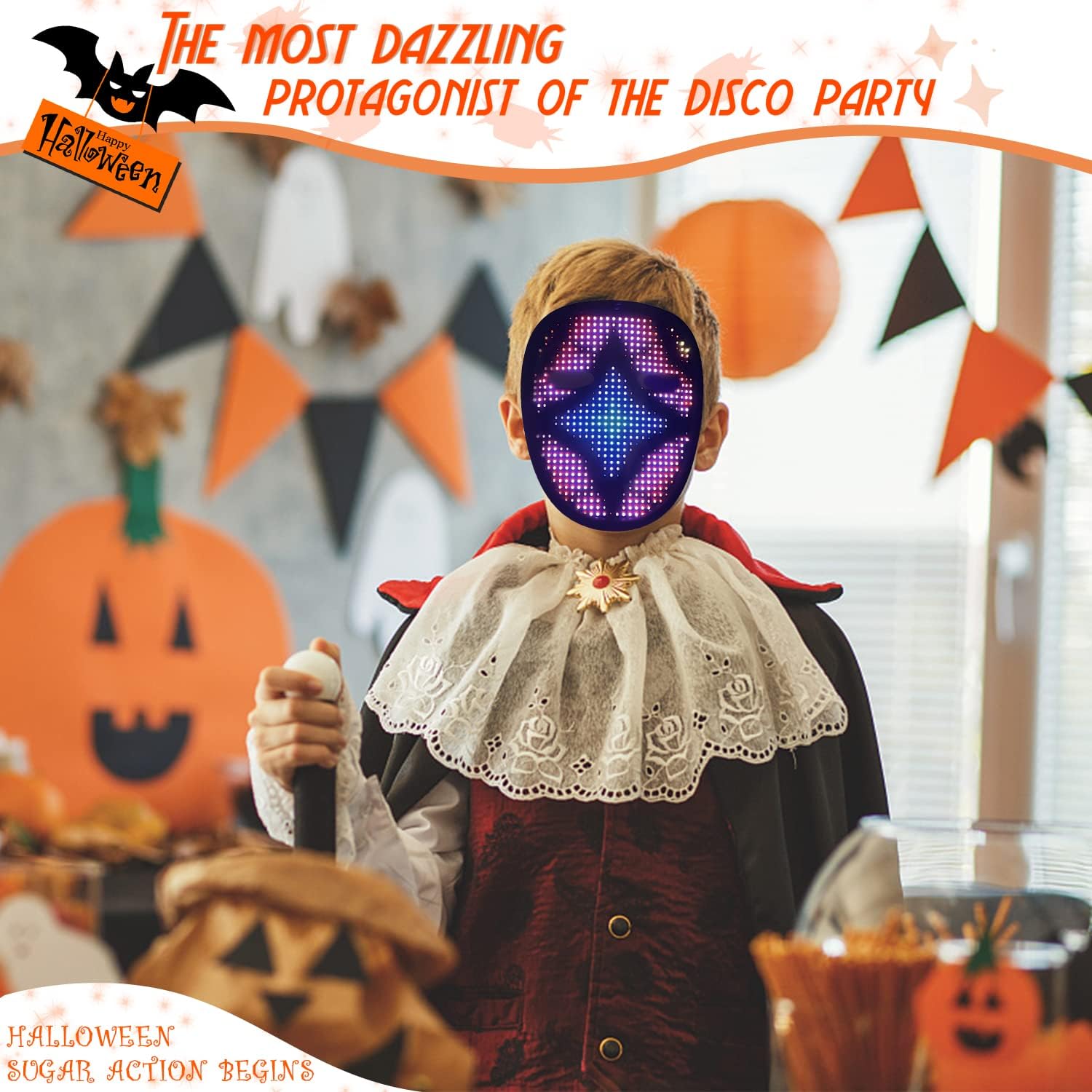 Led Mask Light up Mask with Gesture Sensing, Cool Glowing Toys Masks Great Gift for Halloween Christmas Costume Party