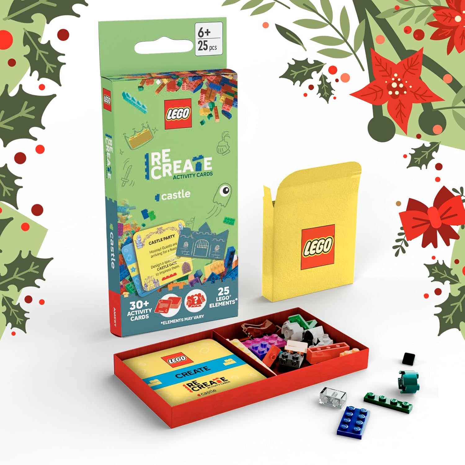 Lego Recreate Activity Cards – Castle | Fantasy Building Game with 30+ Activity Cards & 25 Lego Elements | Ages 6+