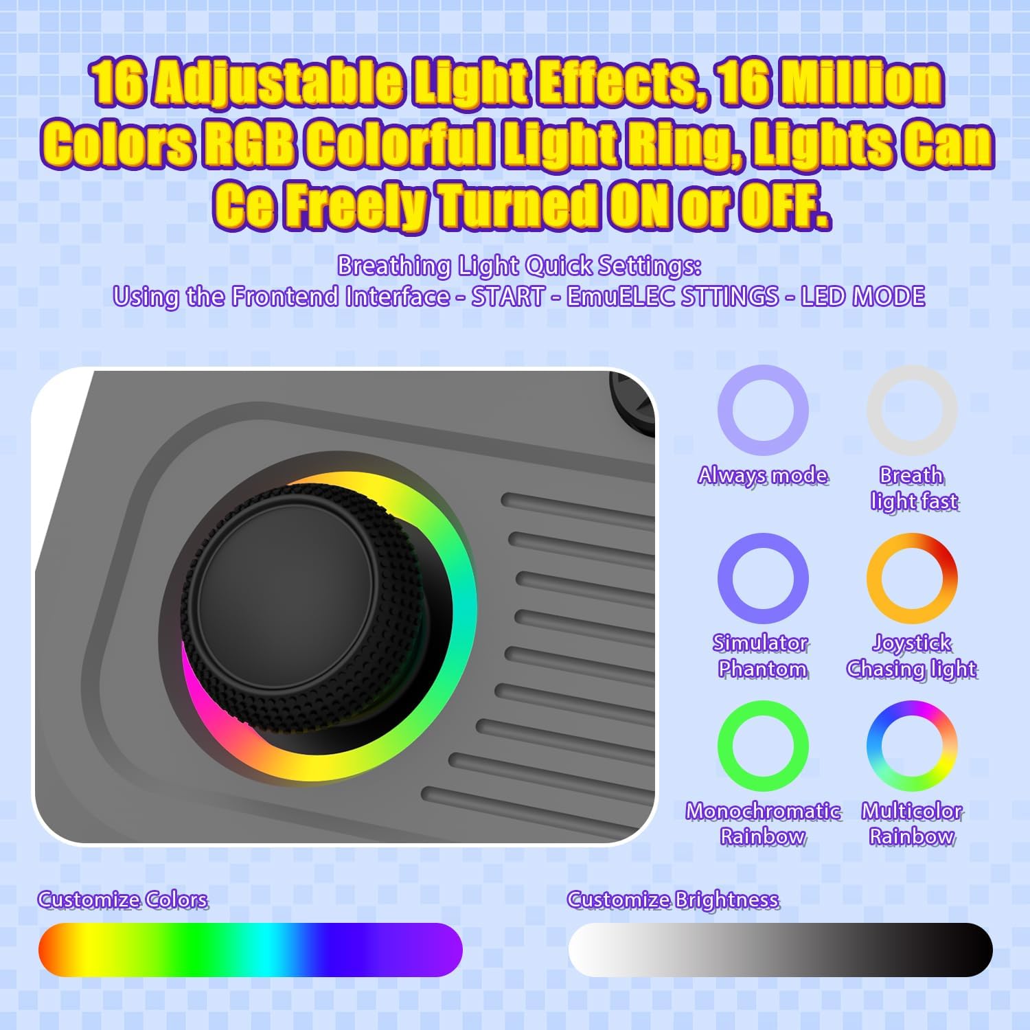 R36T Retro Gaming Console, 3.5'' IPS Screen CRT-Inspired, Handheld Game Console with 18000+ Classic Games Supports WiFi Networked Fighting and OTG, 3500mAh Battery, with Portable Case(Grey 64GB)