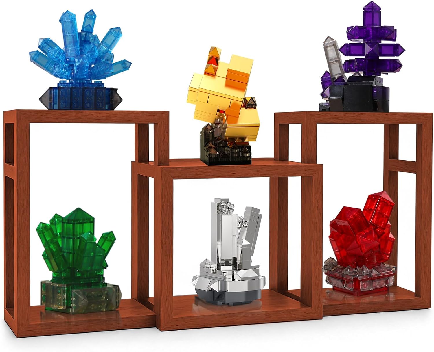 Mineral Building Set for Adults, 564PCS Geology Crystal Collection Kit with 6 Gems Models – Home and Office Decor for Adult, Elegant Desk Décor & Idea Gift for Men & Women