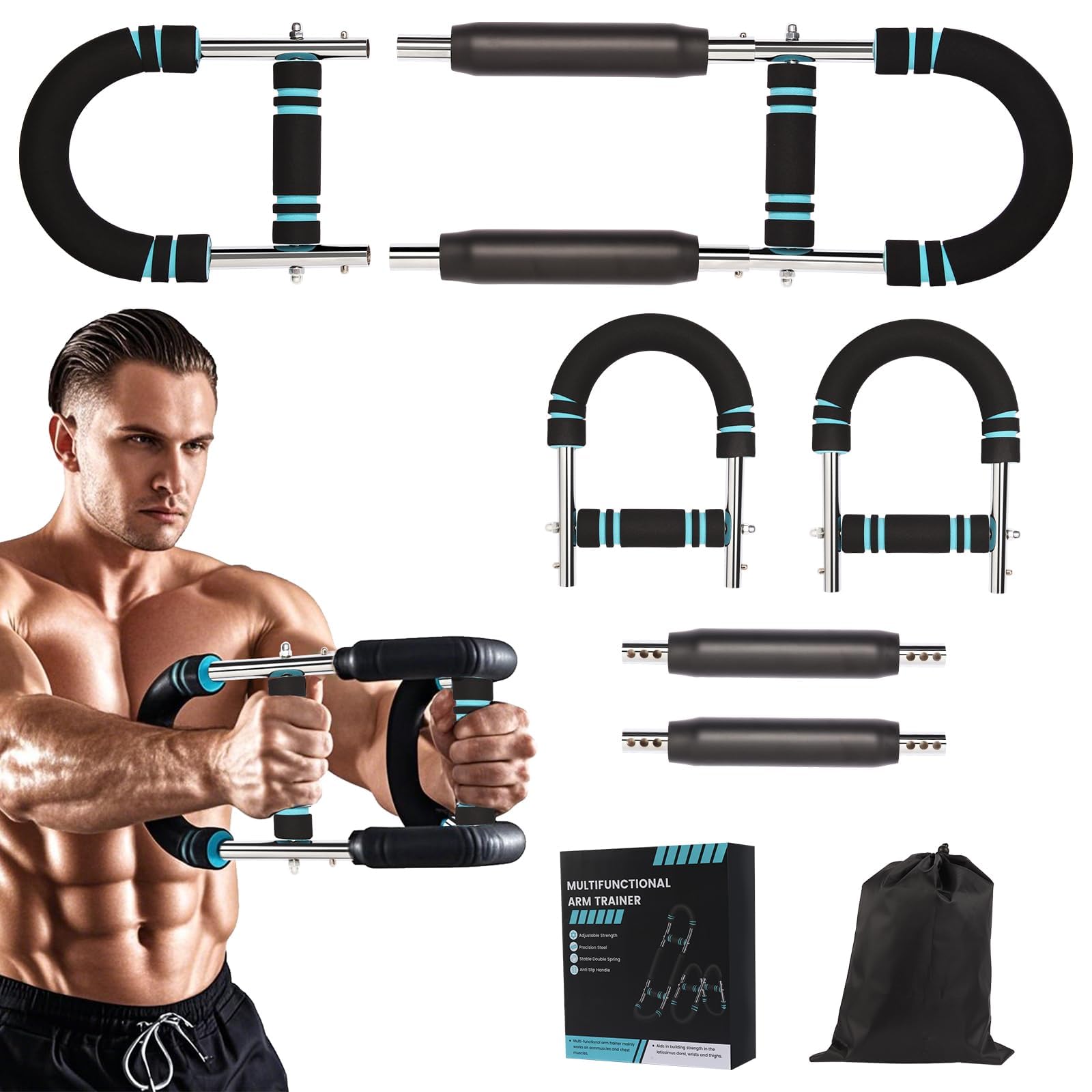 Twister Arm Trainer,Adjustable Resistance Bar for Full Body Workout, Arm Strengthener for Men & Women, Fitness Equipment for Strength Training