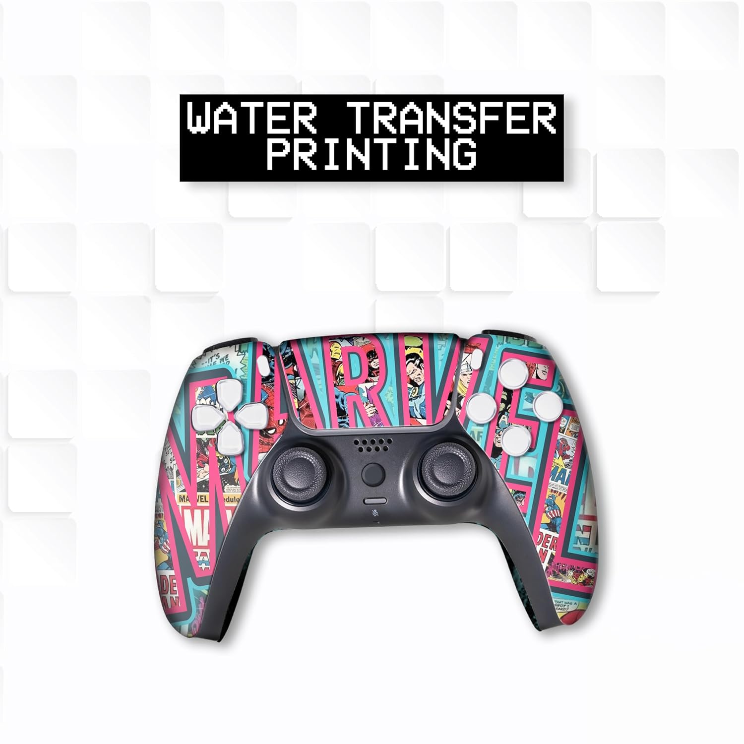 Marrvel Custom PS-5 Controller Wireless compatible with Play-Station 5 Console by BCB Controllers | Proudly Customized in USA with Permanent HYDRODIP Printing(NOT JUST A SKIN)(MODDED)