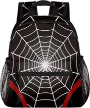 Toddler Backpacks for Boys Girls 2-4: Black Spider Web Kids Cartoon Schoolbag Lightweight Waterproof Book Bag for Preschool, Kindergarten, Elementary Back to School Children 12 Inch