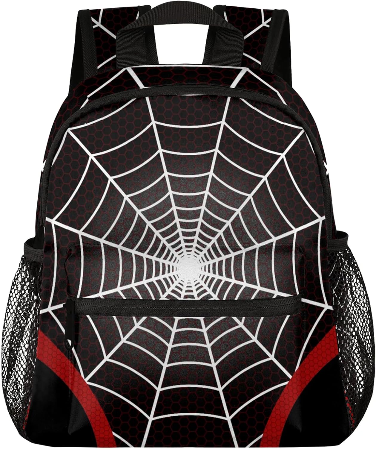 Toddler Backpacks for Boys Girls 2-4: Black Spider Web Kids Cartoon Schoolbag Lightweight Waterproof Book Bag for Preschool, Kindergarten, Elementary Back to School Children 12 Inch