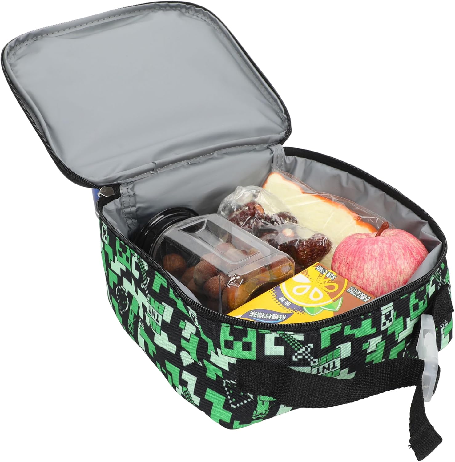 Bioworld Minecraft Square Insulated Lunchbox with Mesh Side Pocket
