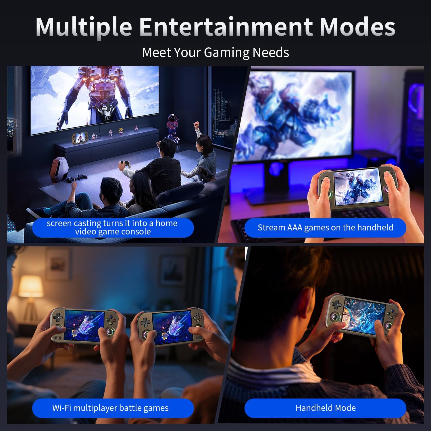 RG477M Retro Handheld Game Console , Aluminum Alloy CNC Dimensity 8300 Android14 System 4.7-inch Touch Handheld Game Console WiFi/Bluetooth Hall Joystick RGB Light 5300mah 12+ 256gb