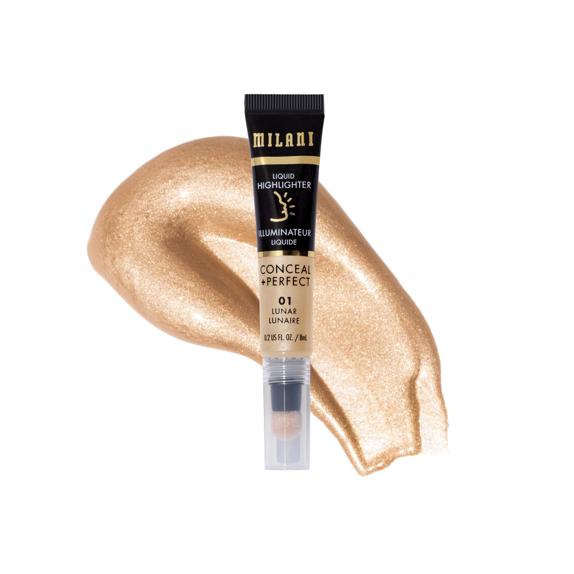 Milani Conceal + Perfect Liquid Highlighter for Added Glow, Face Lift Collection - Molten