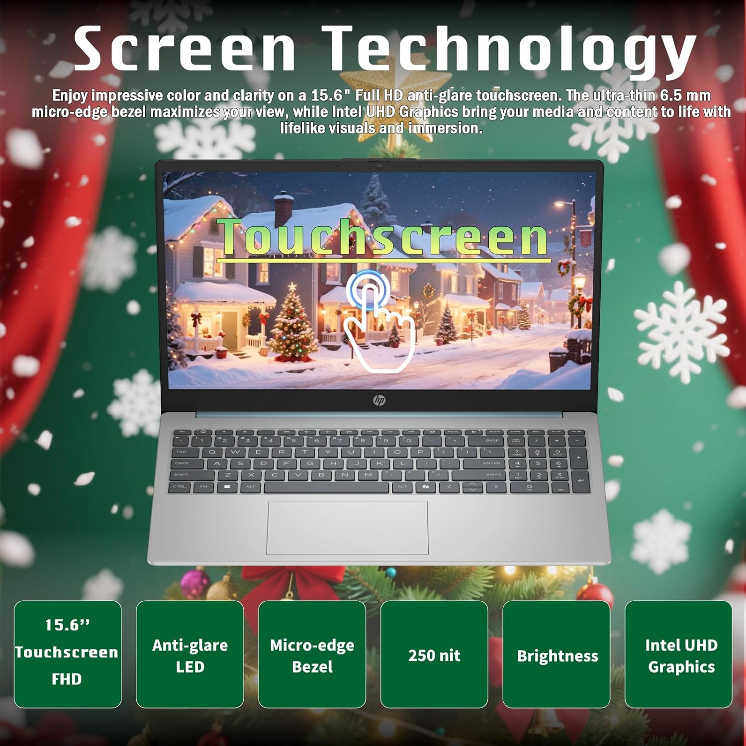 HP 15.6 Touchscreen Laptop Computer - Windows 11Pro, AI Copilot, 16GB RAM + 1TB SSD, 15.6'' FHD Anti-Glare Touchscreen (1920 x 1080), Intel 8 Core i3-N305, Intel UHD Graphics, WiFi-6, Moonlight Blue