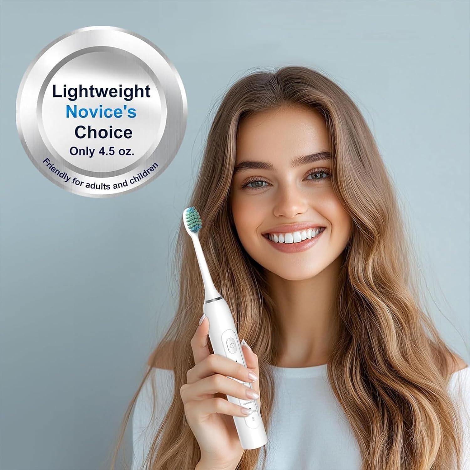 Waterproof Sonic Electric Toothbrush for Adults - 6 Modes with Pressure Sensor, Smart Timer，Rechargeable Toothbrushes with 8 Brush Heads,Whitening & Sensitive Teeth Care ,30 Days Long Battery Life