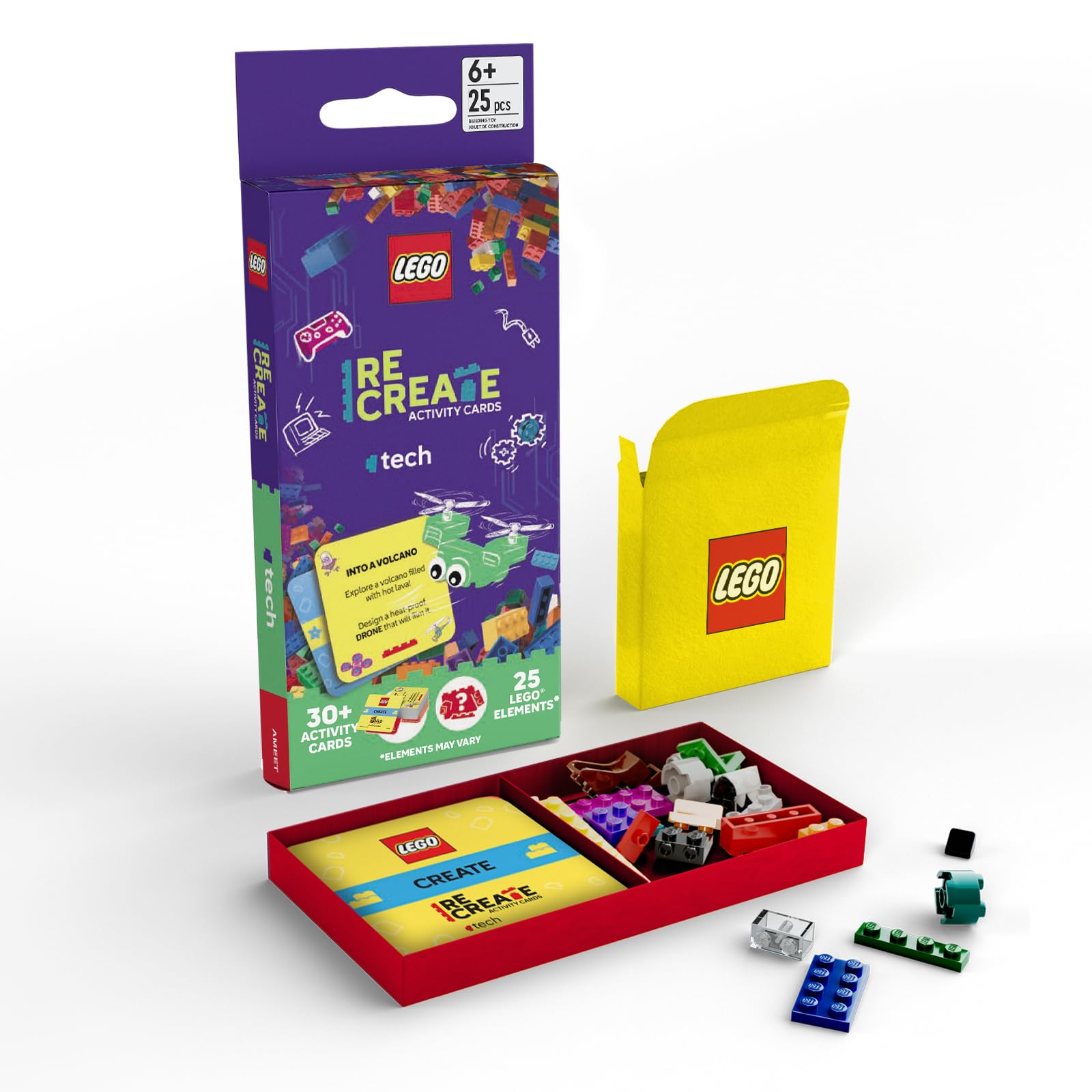 Lego Recreate Activity Cards – Castle | Fantasy Building Game with 30+ Activity Cards & 25 Lego Elements | Ages 6+