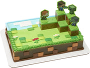 DecoSet® Mobs Beware Minecraft Cake Topper, 6-Piece Stackable Cake Decoration, Interlocking 3D Blocks With Characters, Food Safe Birthday Cake Decoration