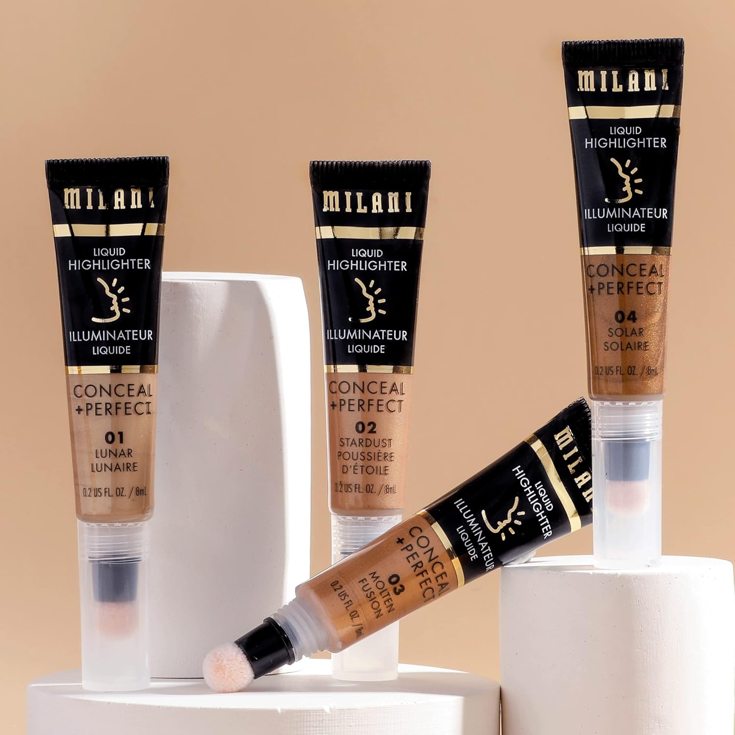 Milani Conceal + Perfect Liquid Highlighter for Added Glow, Face Lift Collection - Molten