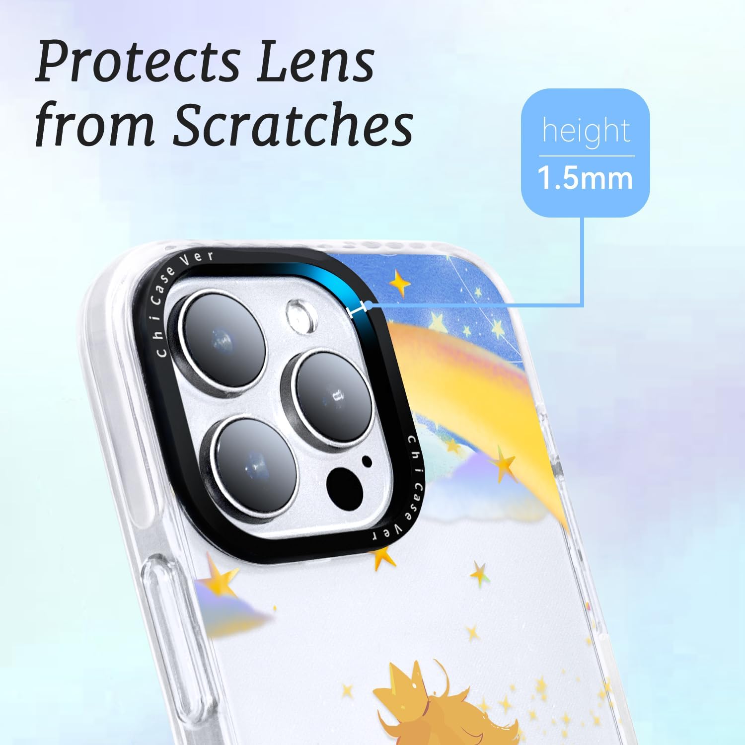 for iPhone 12 Case, Cartoon Pattern with Little Prince-Like, Military-Grade Drop Protection, Cute Soft Slim TPU Protective Cover with Camera Lens Protection for Women & Girls