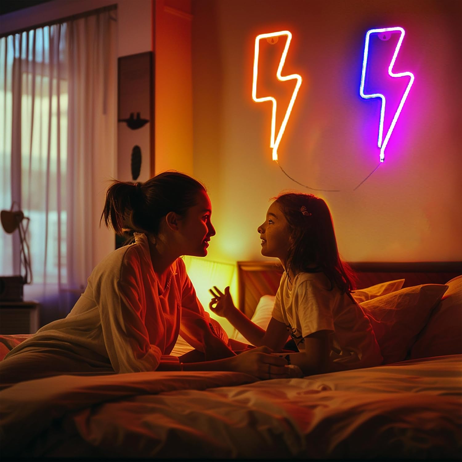 1 Pack Lightning Neon Sign Wall Decor,USB&Battery Powered LED Bolt Game Neon Light for Teen Girl Kid's Bedroom, Bar, Aesthetic,Christmas,Gaming Room, Party, Home, Wedding Party-yellow