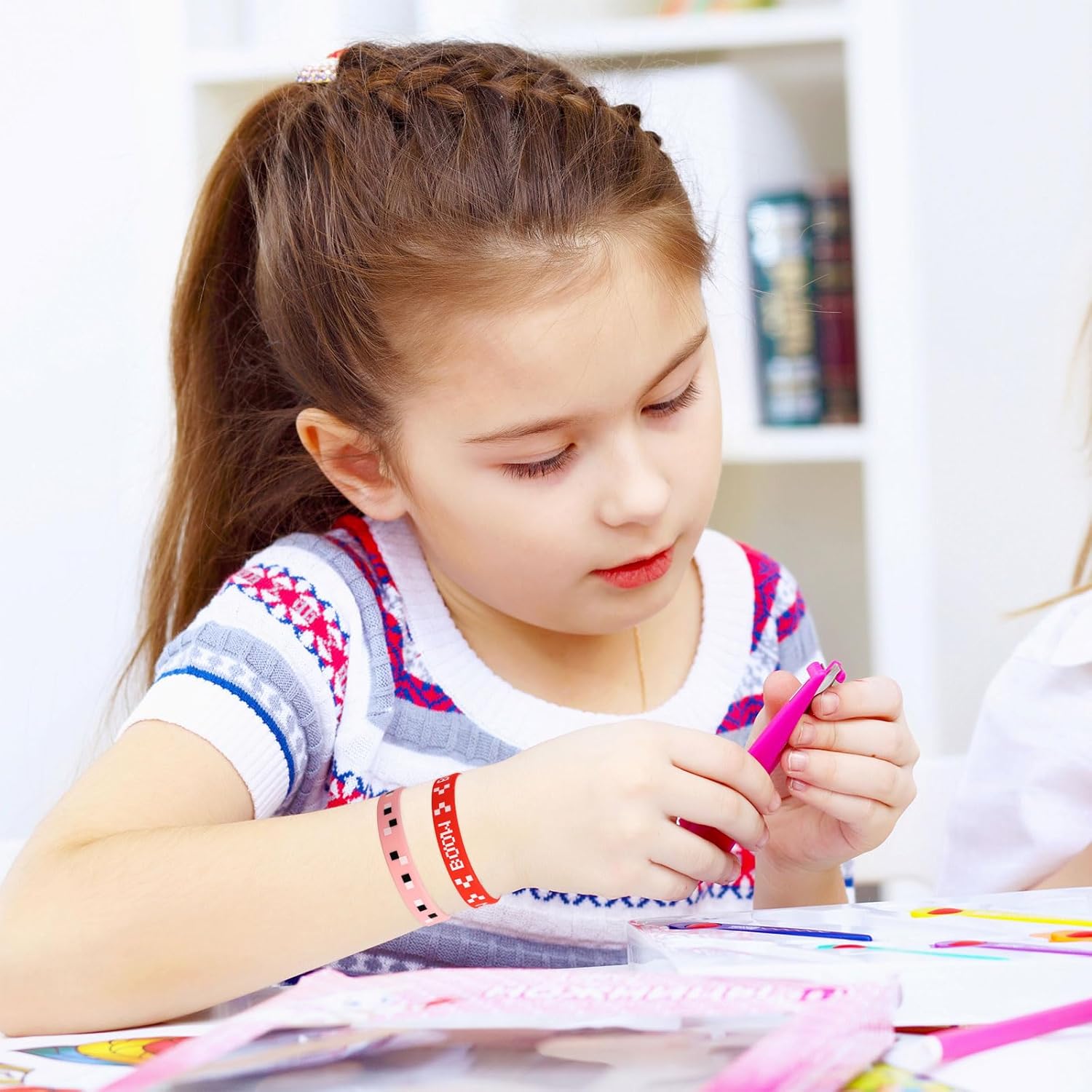 25pcs Pixel Silicone Bracelets, 5 Styles Pixel Theme Party Favors Gaming Themed Birthday Party Supplies Video Game Wristbands for Kids Teens Adults