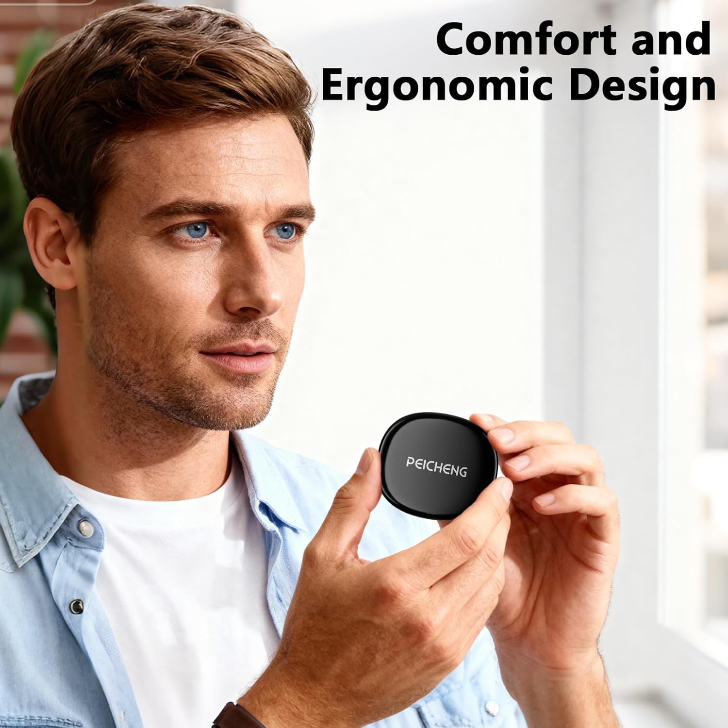 Wireless Bluetooth Earphones Earbuds Headphone Ear Bud for Sports Travel Business Learning (Black)