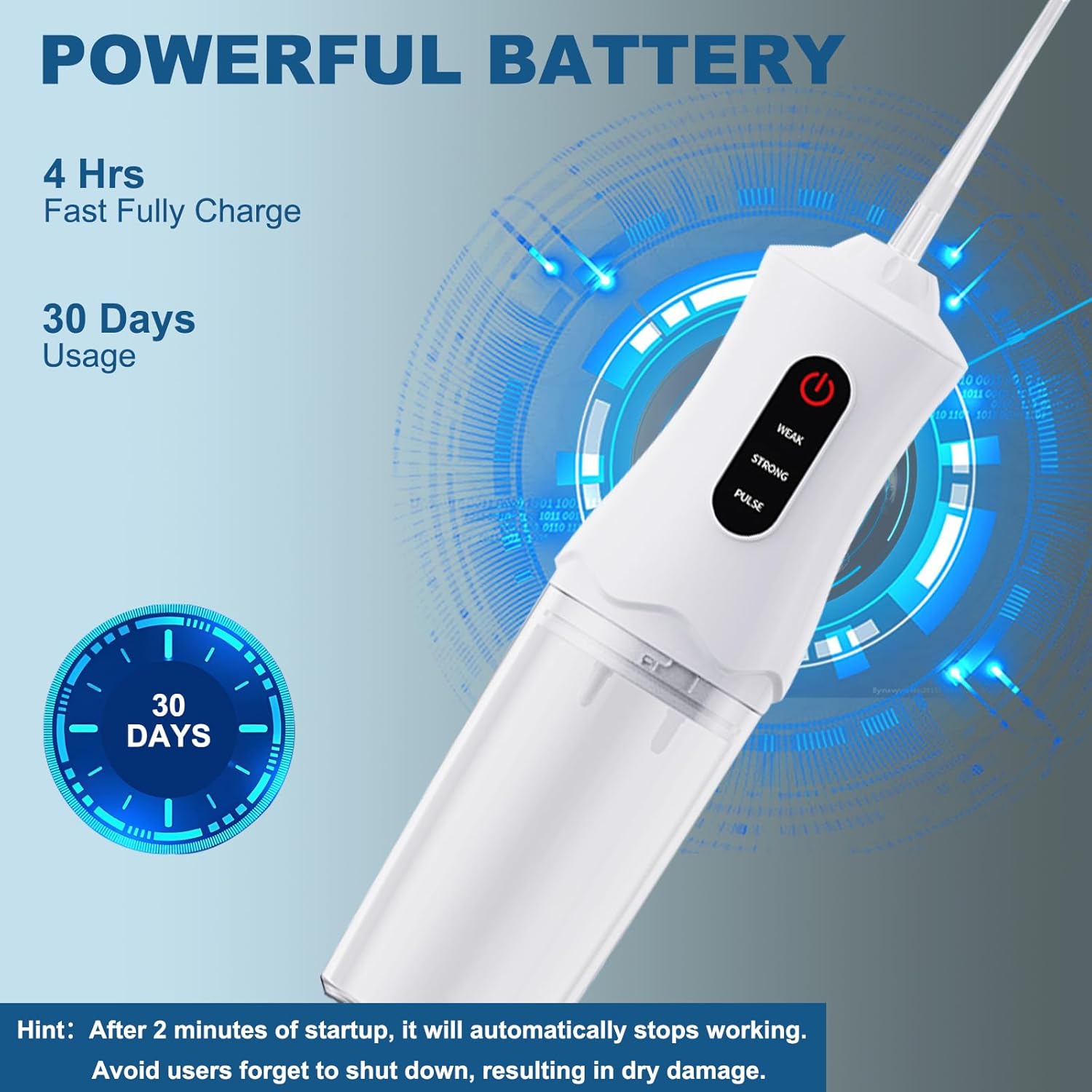 Water Dental Flosser Cordless for Teeth Cleaning and Flossing Portable Electric Water Floss Irrigator Oral Water Flossed Rechargeable Tonsil Stone Adults Kids Braces Home Office Travel