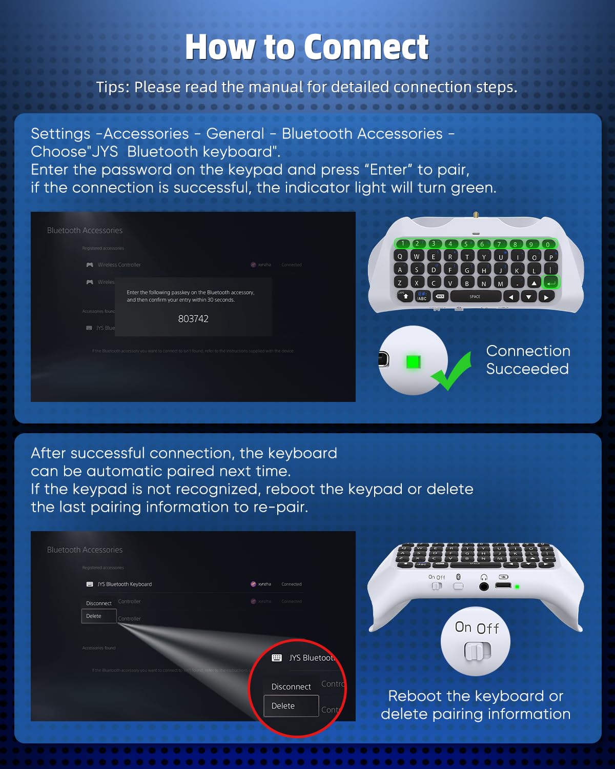 Wireless Controller Keyboard for PS5/PS5 Pro, Bluetooth 3.0Mini Portable Gamepad Chatpad with Built-in Speaker&3.5MM Audio Jack for PS5/PS5 Pro Voice Chat Board for Messaging&Gaming Live Chat (White)