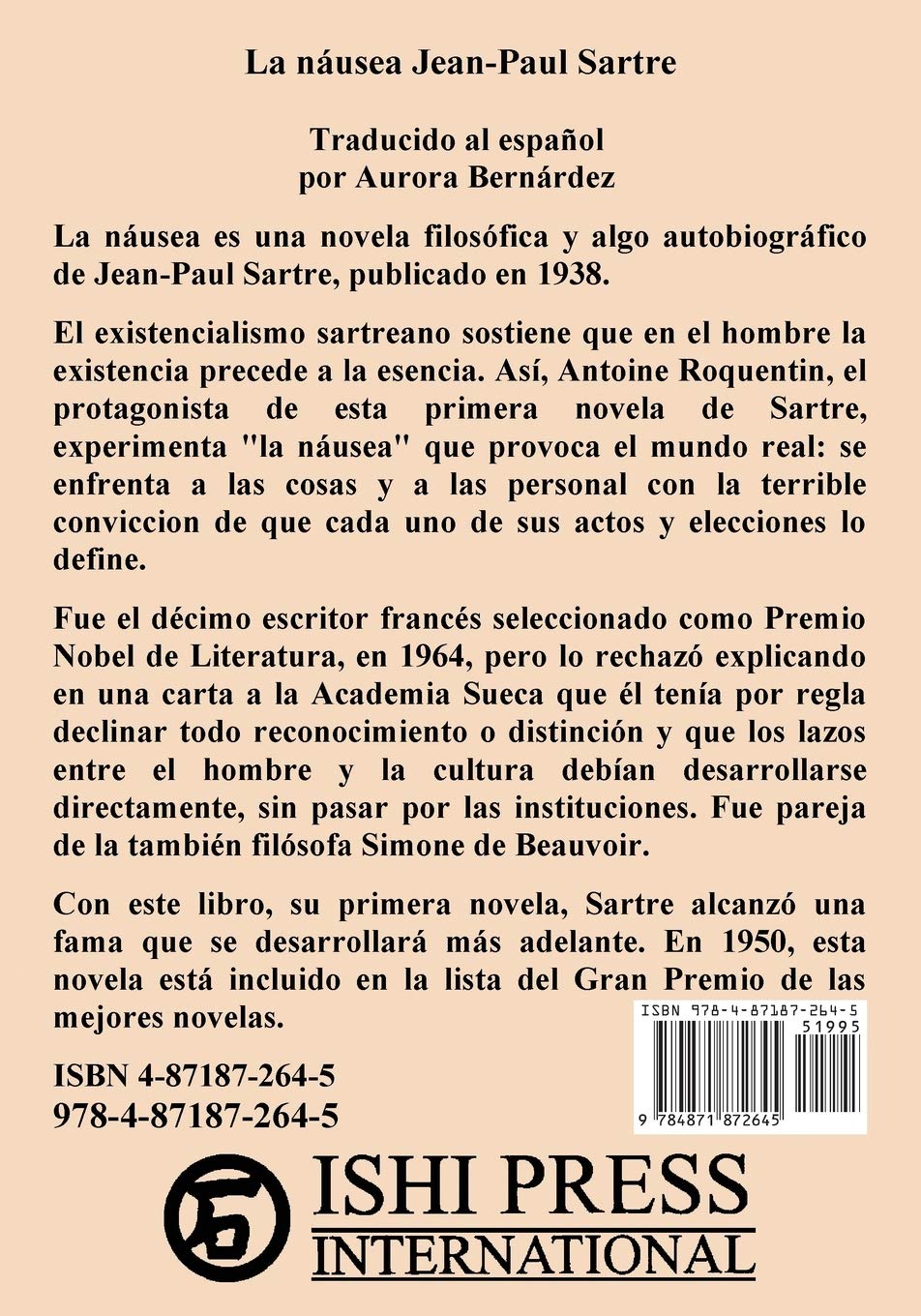 La nausea Jean-Paul Sartre (Spanish Edition)