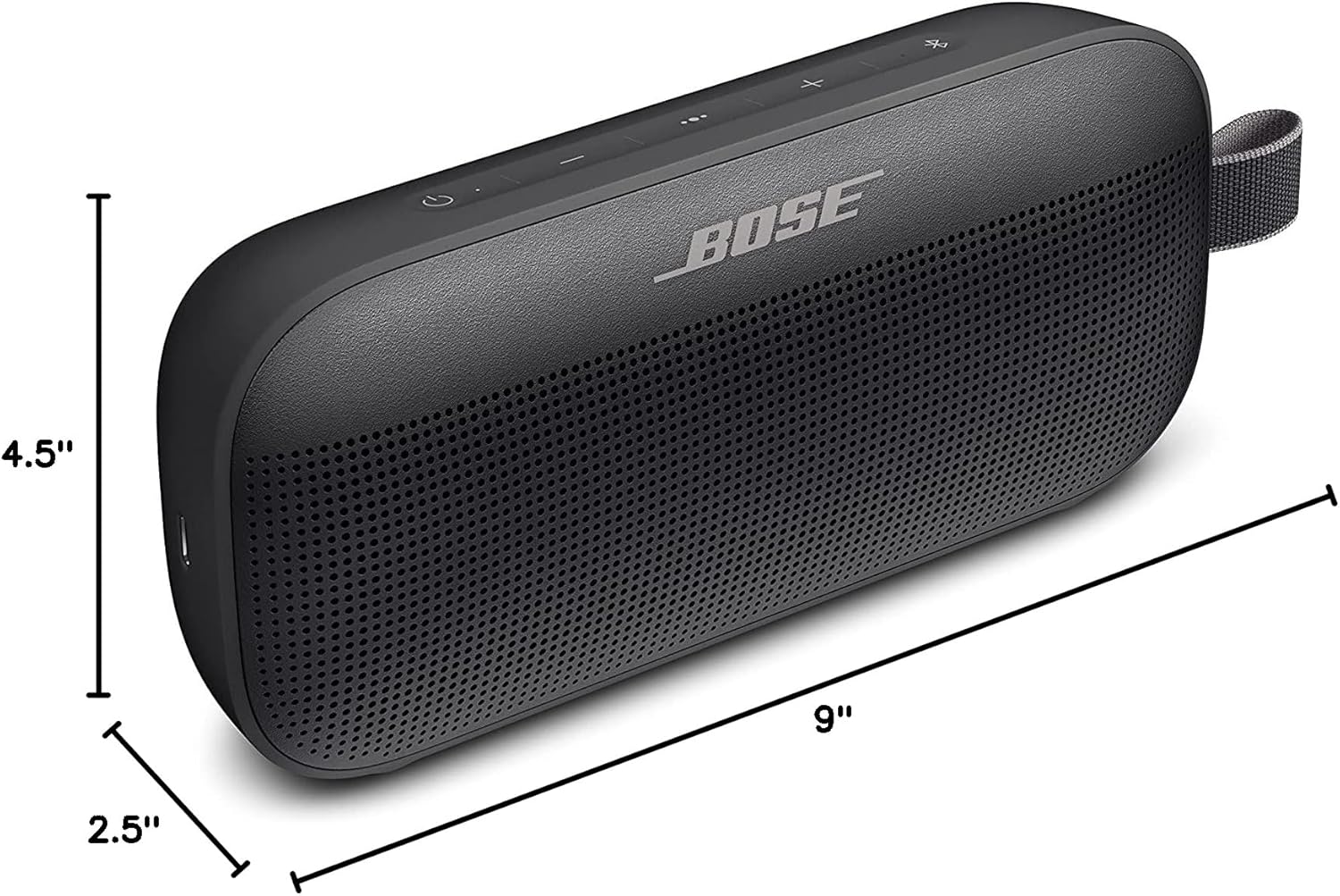 Bose SoundLink Flex Bluetooth Portable Speaker, Wireless Waterproof Speaker for Outdoor Travel - Black (Renewed)