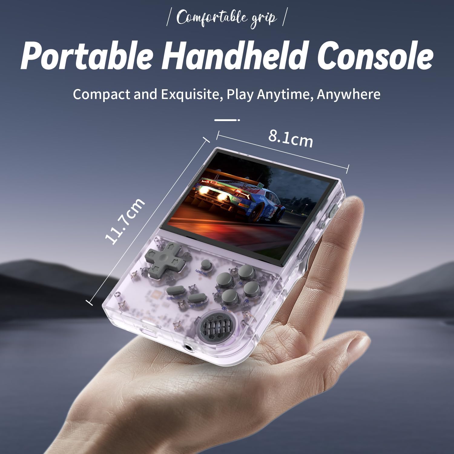 RG35XX Retro Handheld Game Console, 3.5 Inch IPS Screen, 64GB Storage with 5700 Pre-Loaded Games, HDMI TV Output, 2600mAh Battery, Grey (35XX Purple-11)