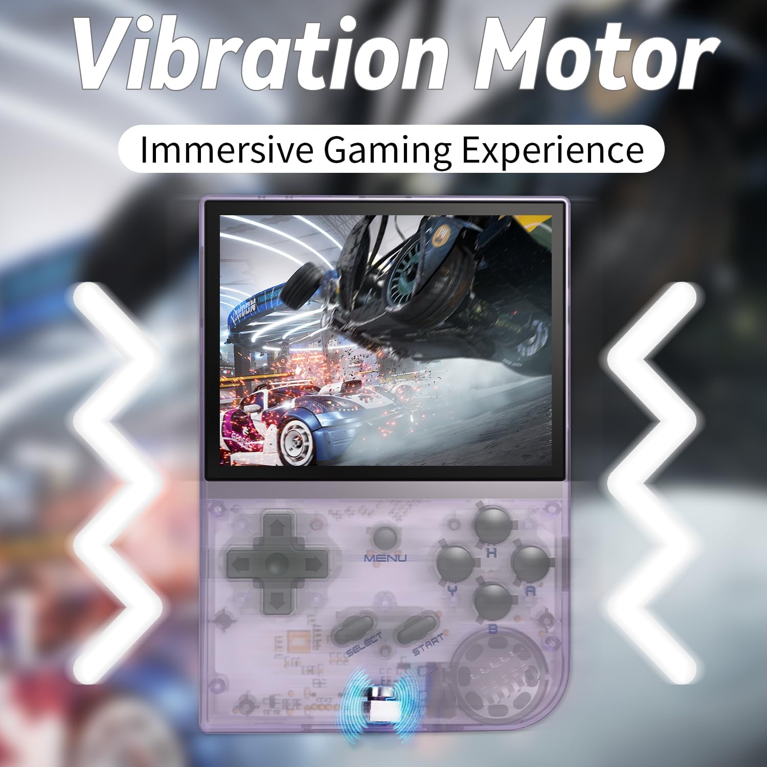 RG35XX Retro Handheld Game Console, 3.5 Inch IPS Screen, 64GB Storage with 5700 Pre-Loaded Games, HDMI TV Output, 2600mAh Battery, Grey (35XX Purple-11)