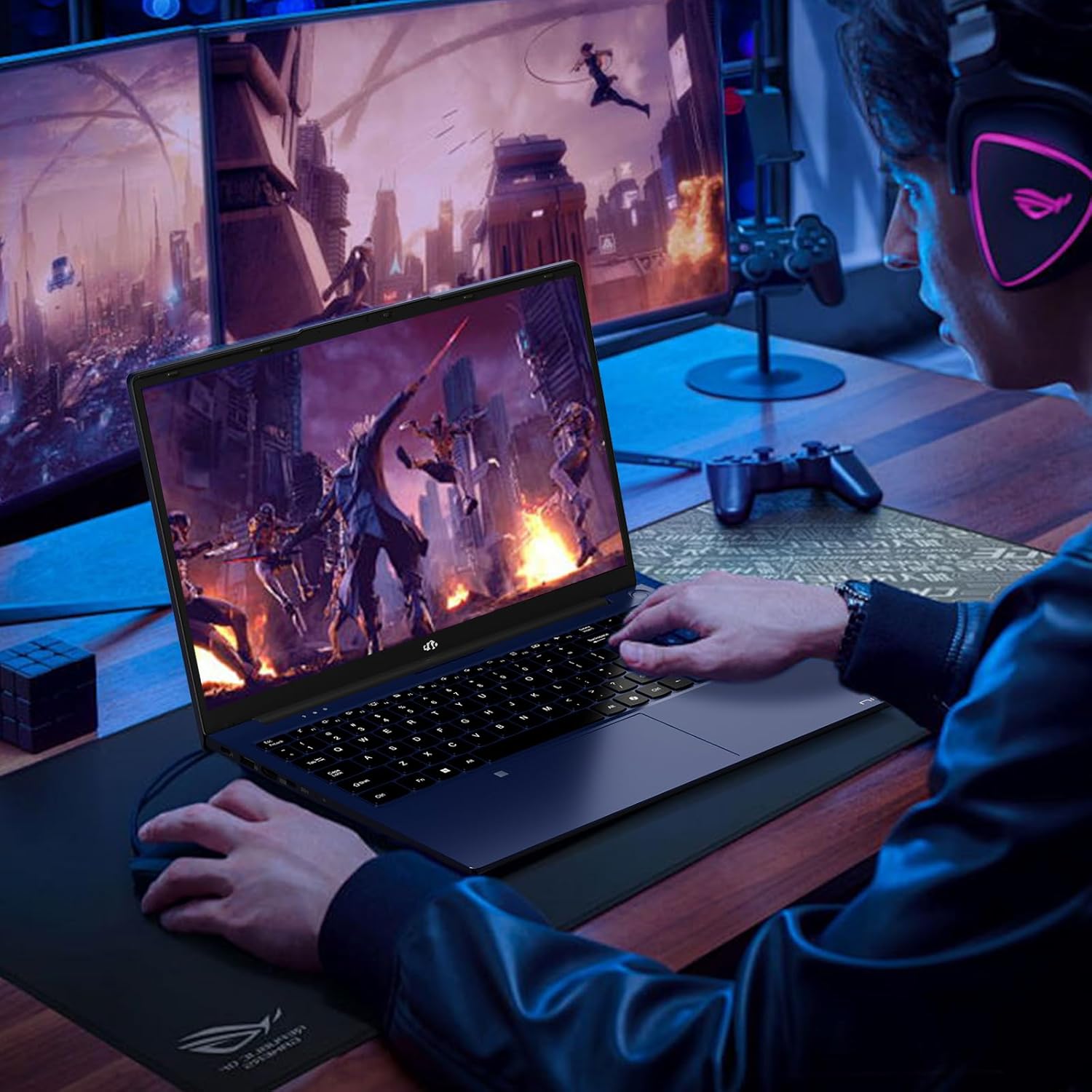 NIMO 15.6" FHD Light-Gaming-Laptop, 8 Cores AMD Ryzen 7 Pro 6850U 32GB LPDDR5 RAM 1TB SSD (Beat i7-1360P Up to 4.7GHz) GPU AMD Radeon 680M IPS Computer with 100W Type-C Backlit Keyboard Fingerprint