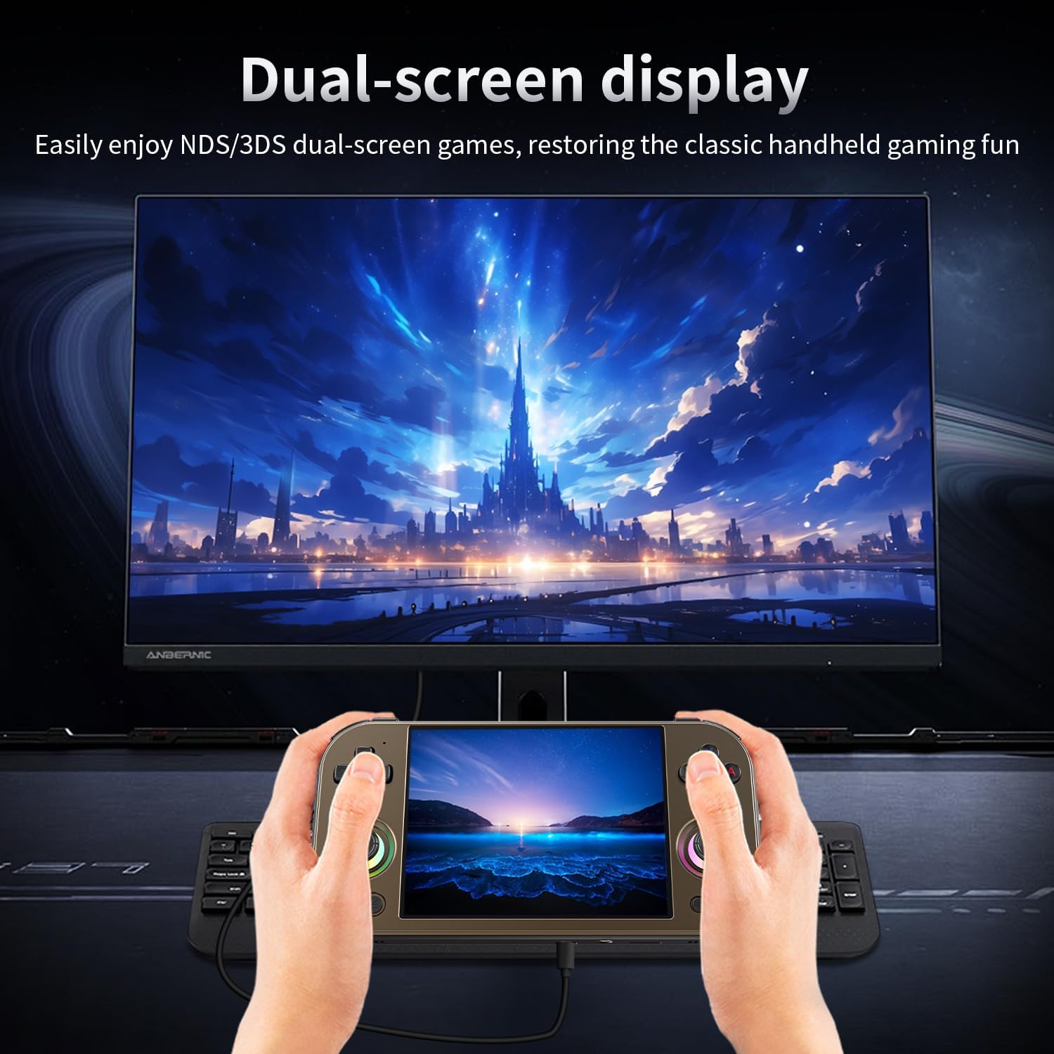 RG477M Retro Handheld Game Console , Aluminum Alloy CNC Dimensity 8300 Android14 System 4.7-inch Touch Handheld Game Console WiFi/Bluetooth Hall Joystick RGB Light 5300mah 12+ 256gb