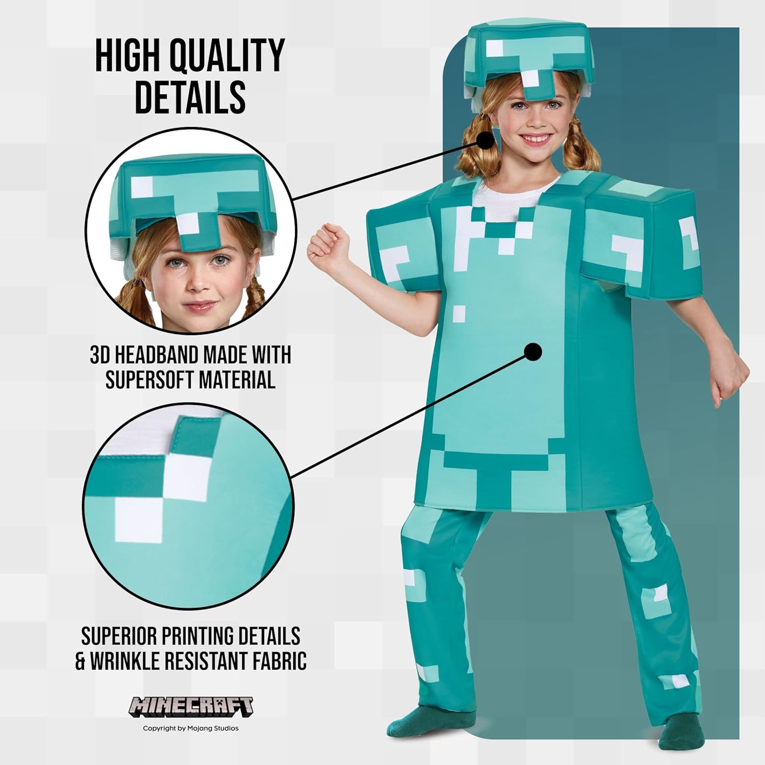 Kids Minecraft Armor Deluxe Halloween Costume