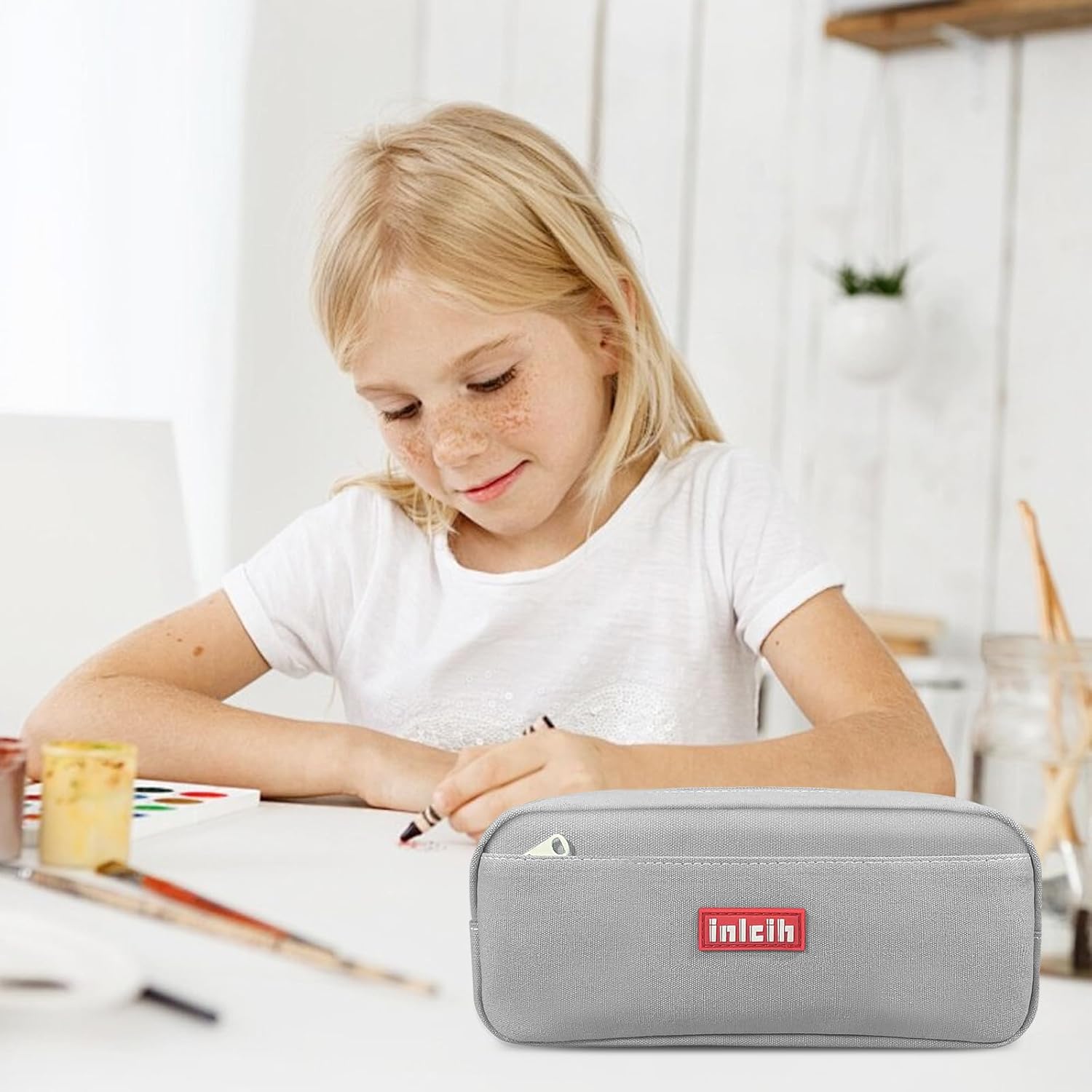 Pencil Case Large Capacity pencil pouch cute pencil case stationery supplies pencil bags School Supplies for Student Teen Girs Boys (gray)