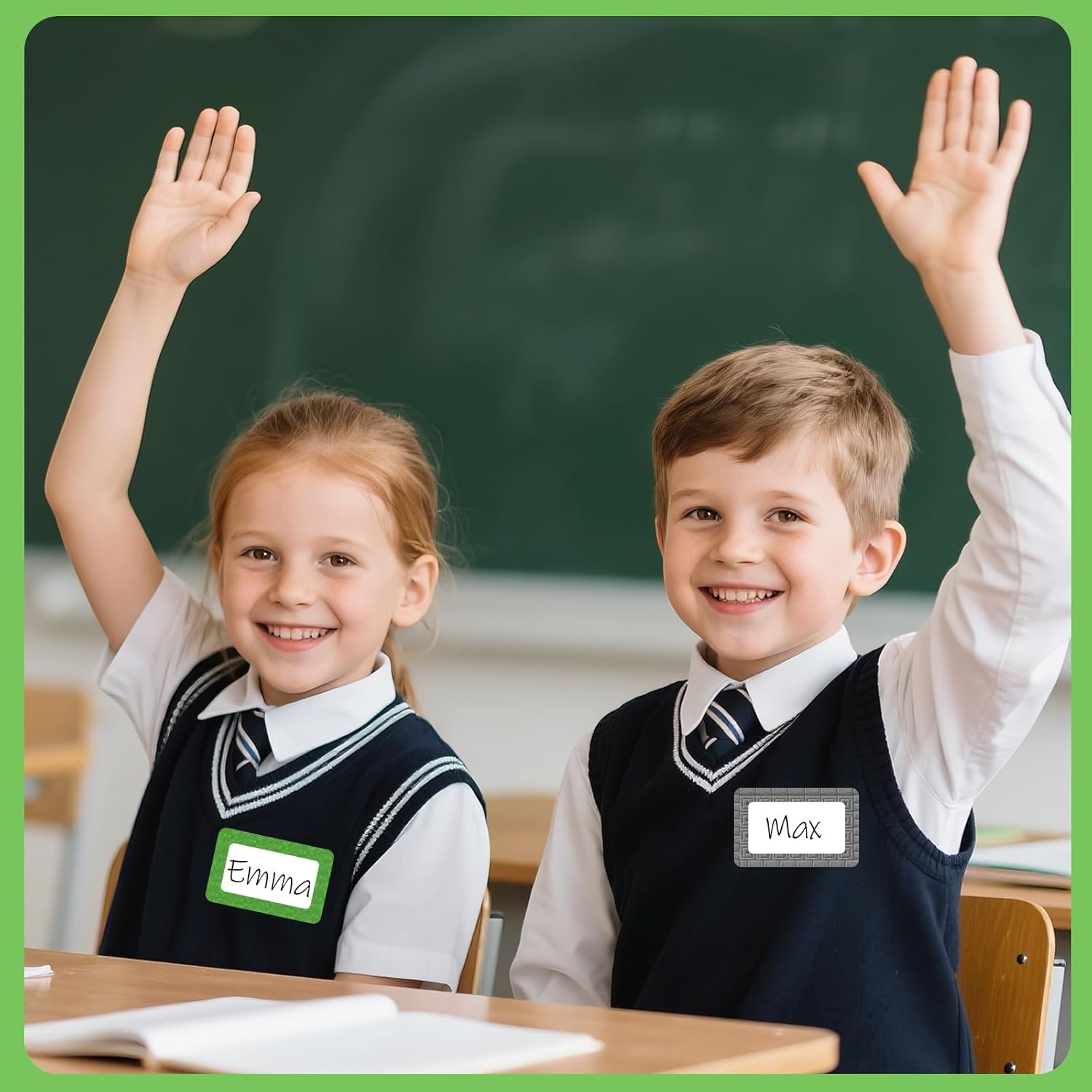 Video Game Border Name Tag Stickers 2.2 x 3.5 Inch（100 Pcs） Pixel Gaming Sticky Name Tags Labels Deacl for Party School Locker Office Home Meeting Classroom Decor