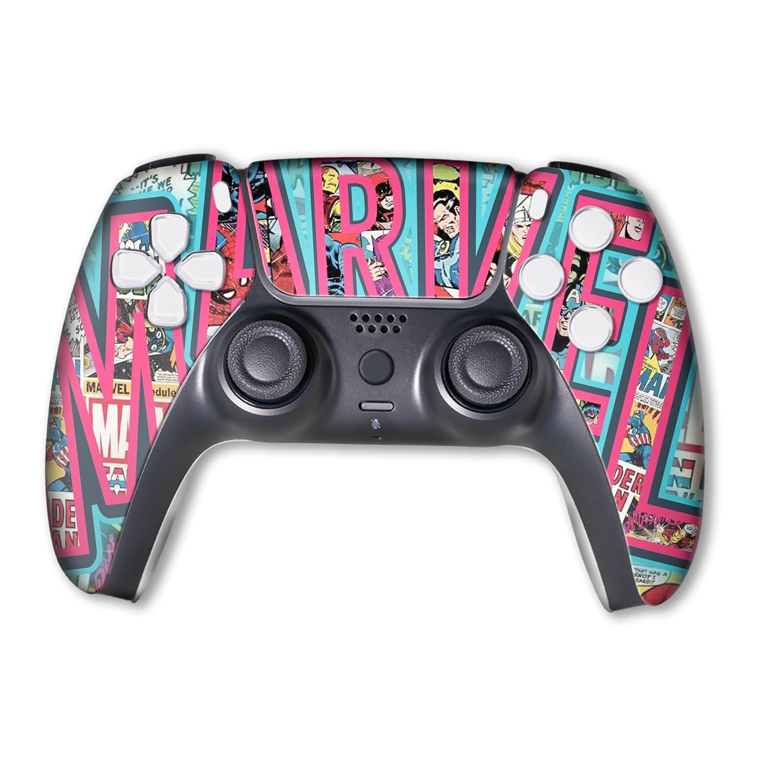 Marrvel Custom PS-5 Controller Wireless compatible with Play-Station 5 Console by BCB Controllers | Proudly Customized in USA with Permanent HYDRODIP Printing(NOT JUST A SKIN)(MODDED)