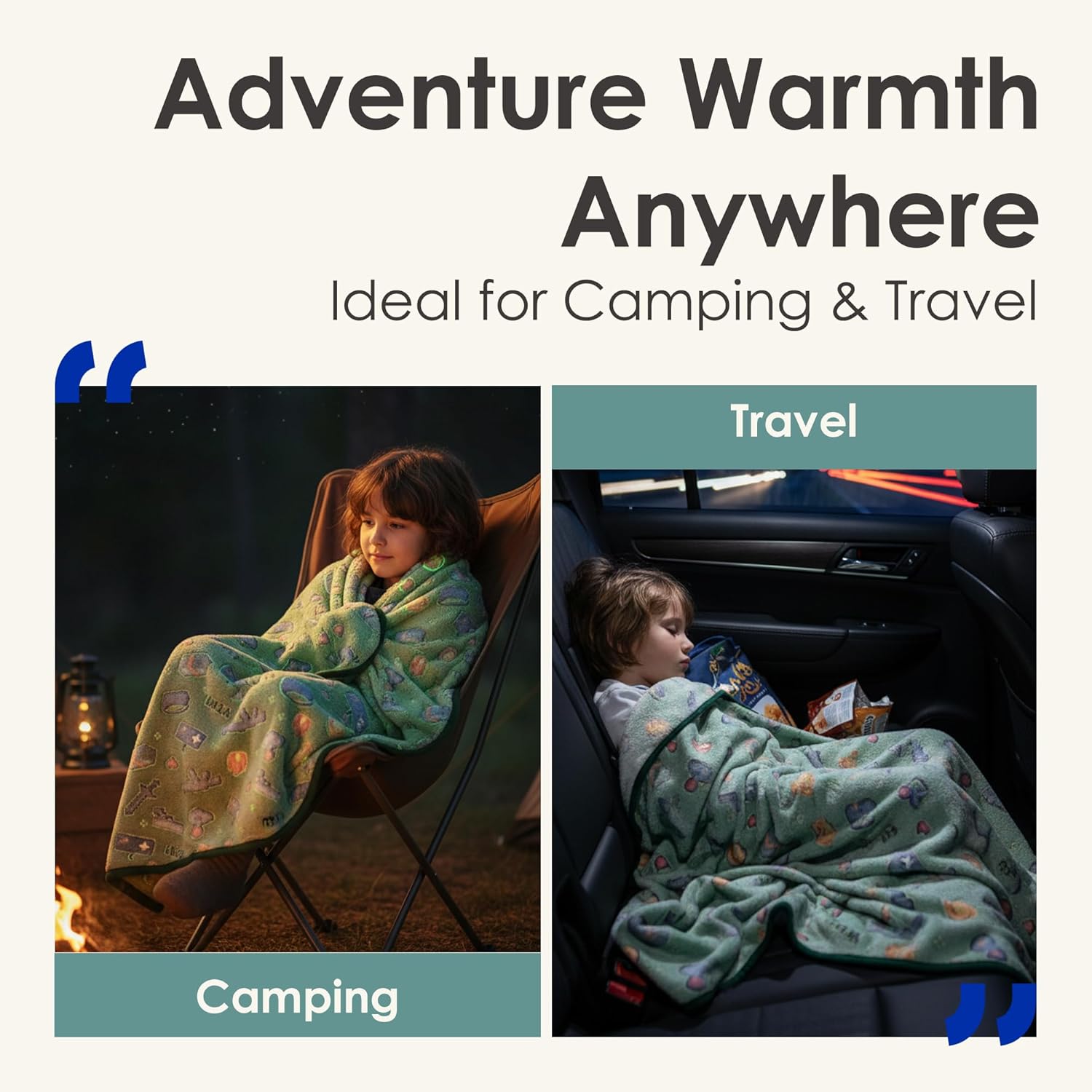 Glow in The Dark Gaming Throw Blanket for Kids, Ultra-Soft Fleece Gamer Blanket with Glow Dark Icons, Cozy Lightweight Flannel Blanket for Boys Girls Bedroom, Couch & Travel (Green, 50”x60”)