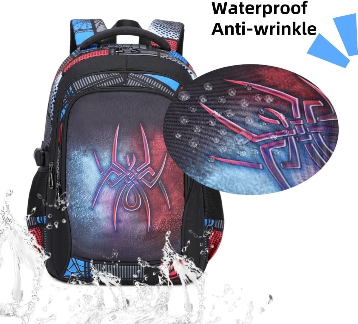 Lmwzh Backpack For Boys Elementary School Bags Kids Bookbag Waterproof Lightweight Durable (18Inch)