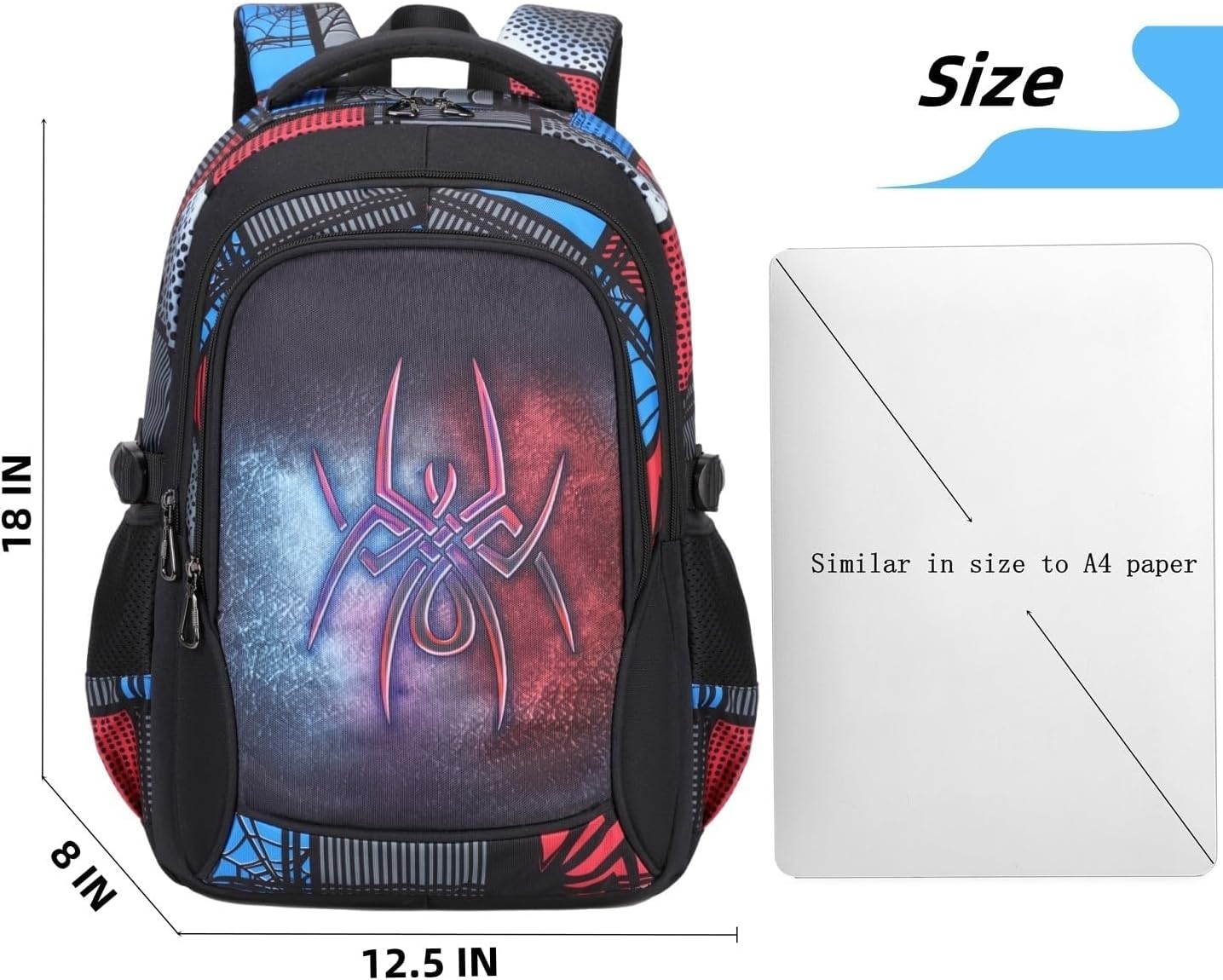 Lmwzh Backpack For Boys Elementary School Bags Kids Bookbag Waterproof Lightweight Durable (18Inch)